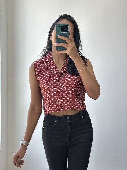 Collared Crop Top