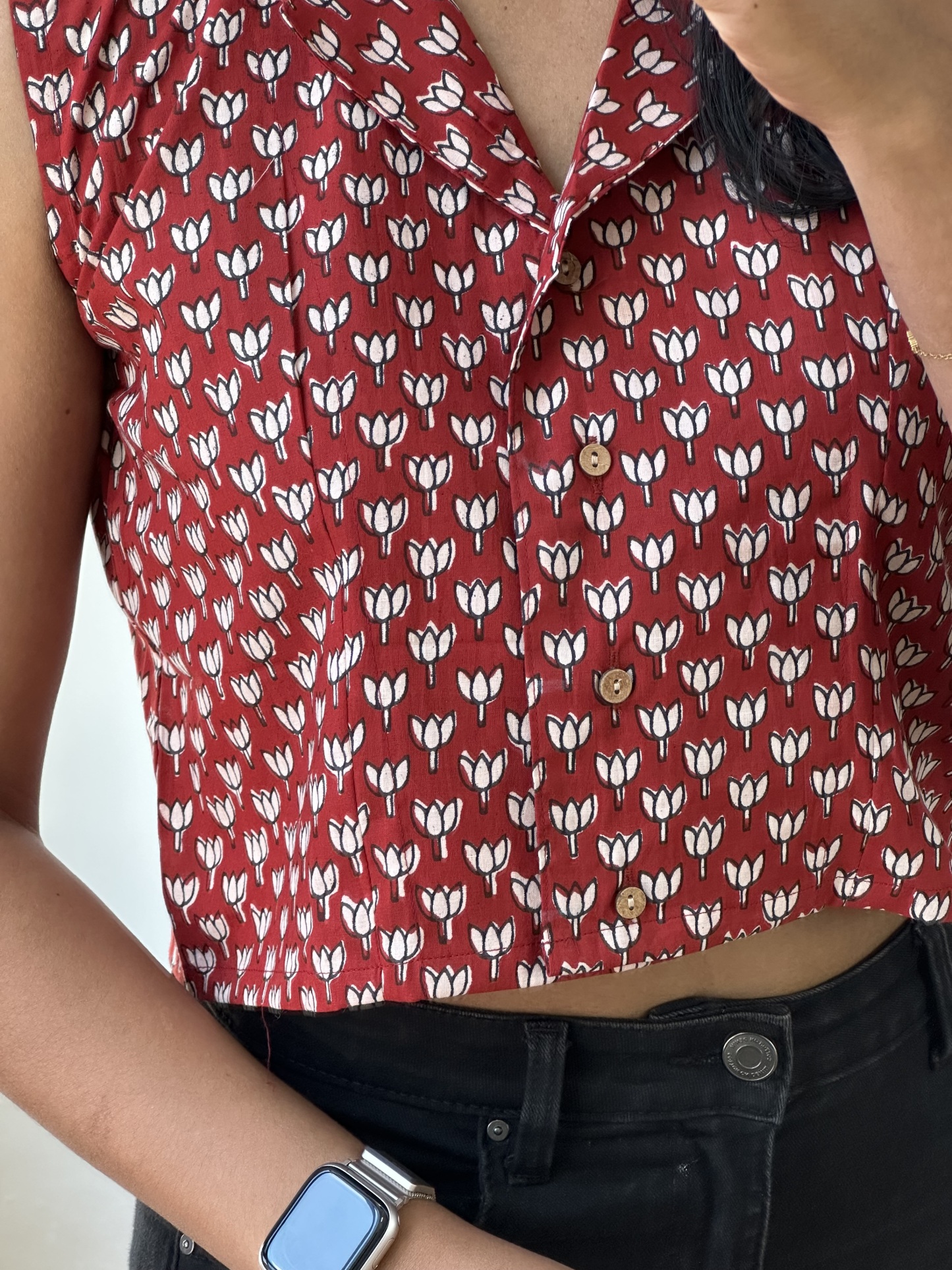 Collared Crop Top