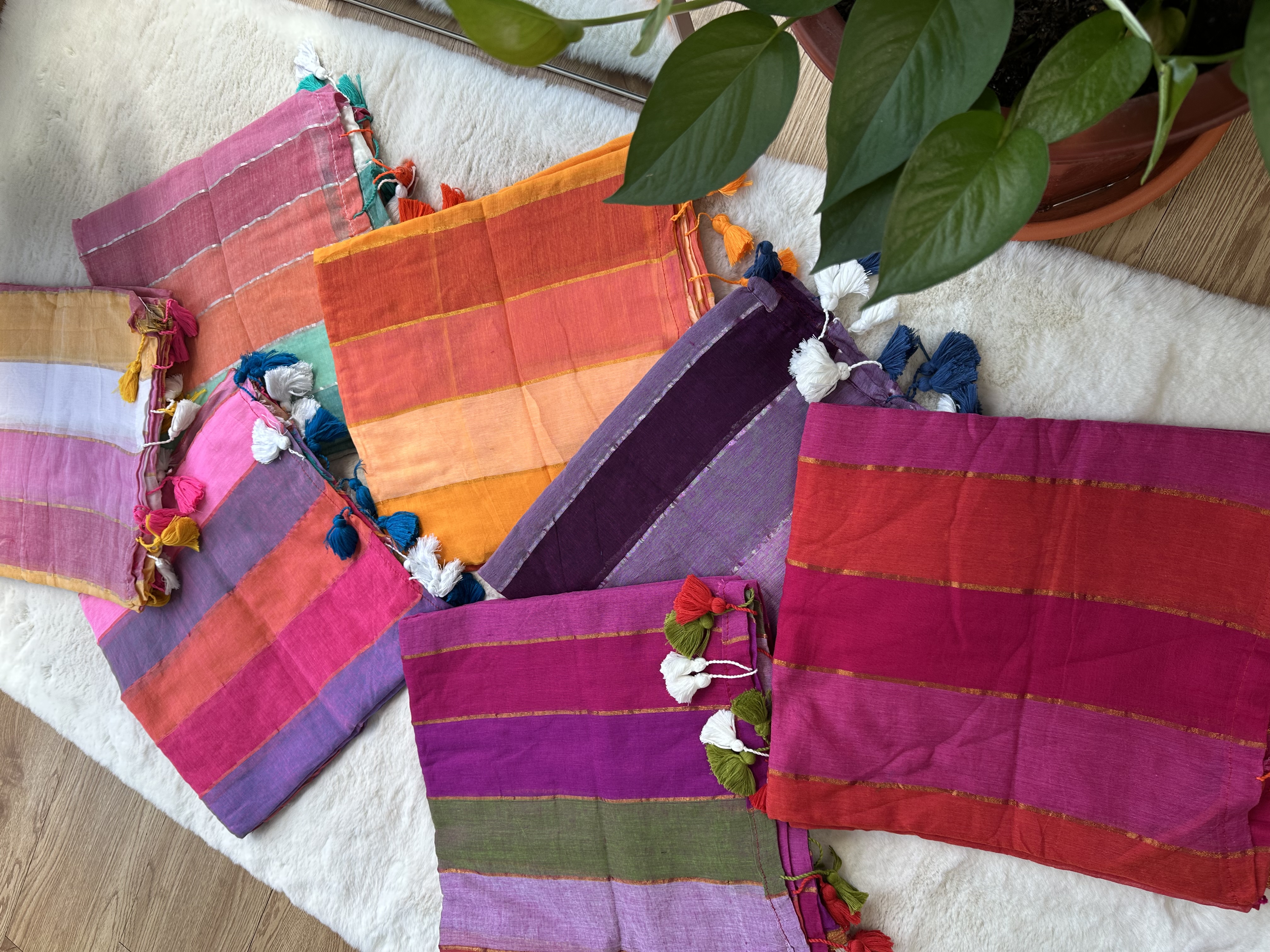 Mul Cotton Rainbow Saree