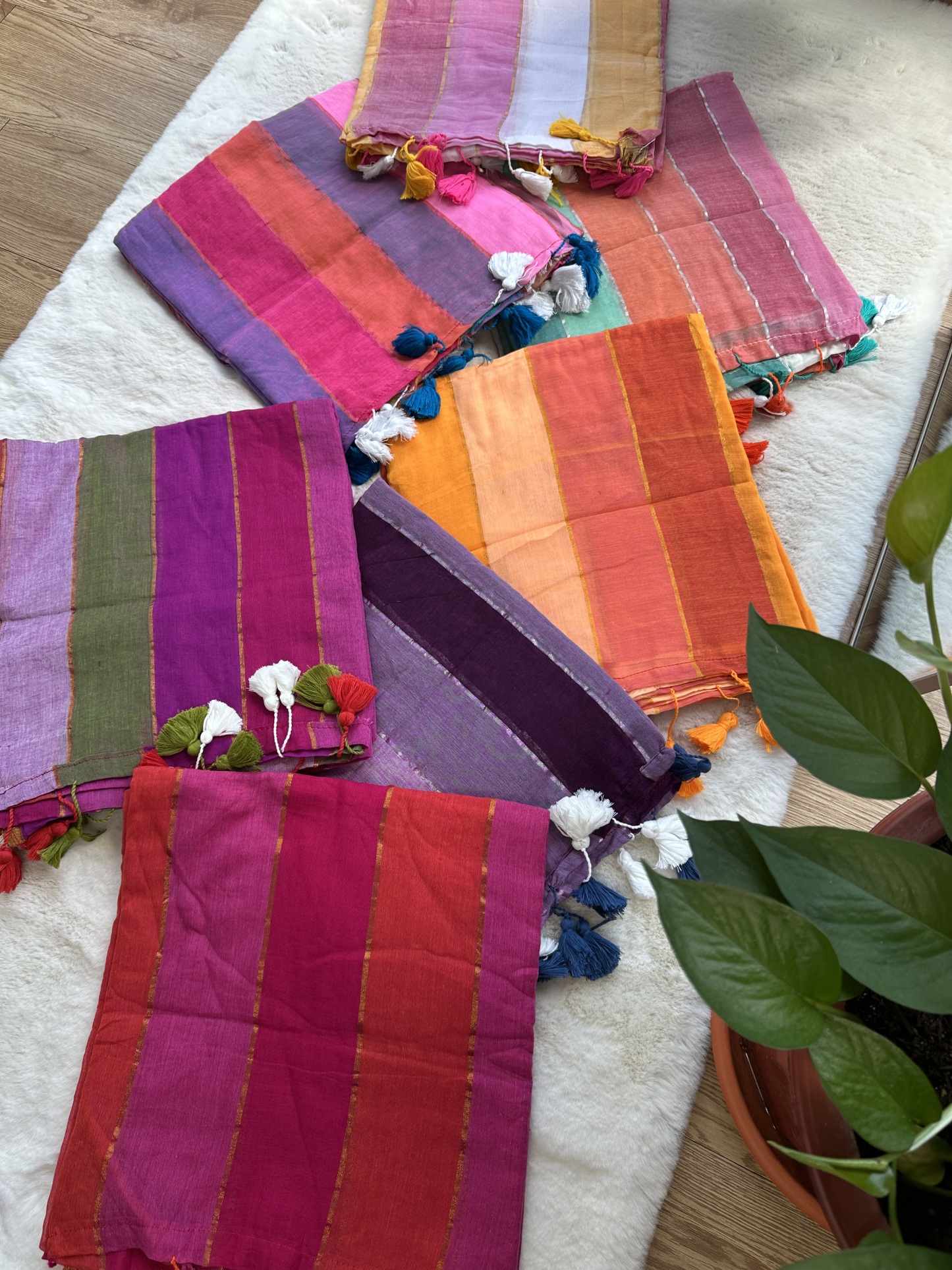 Mul Cotton Rainbow Saree