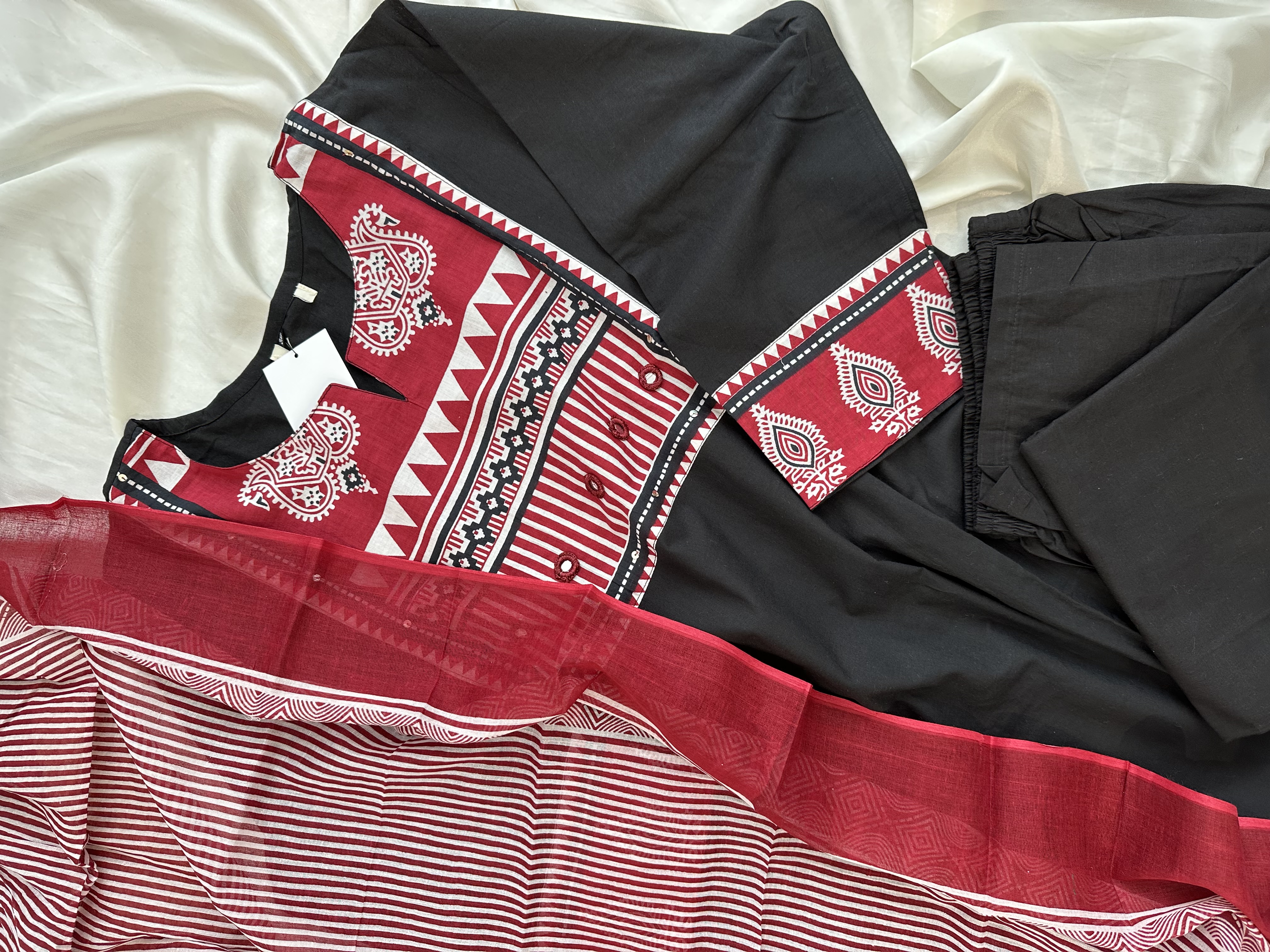 Printed Patch Kurta Set