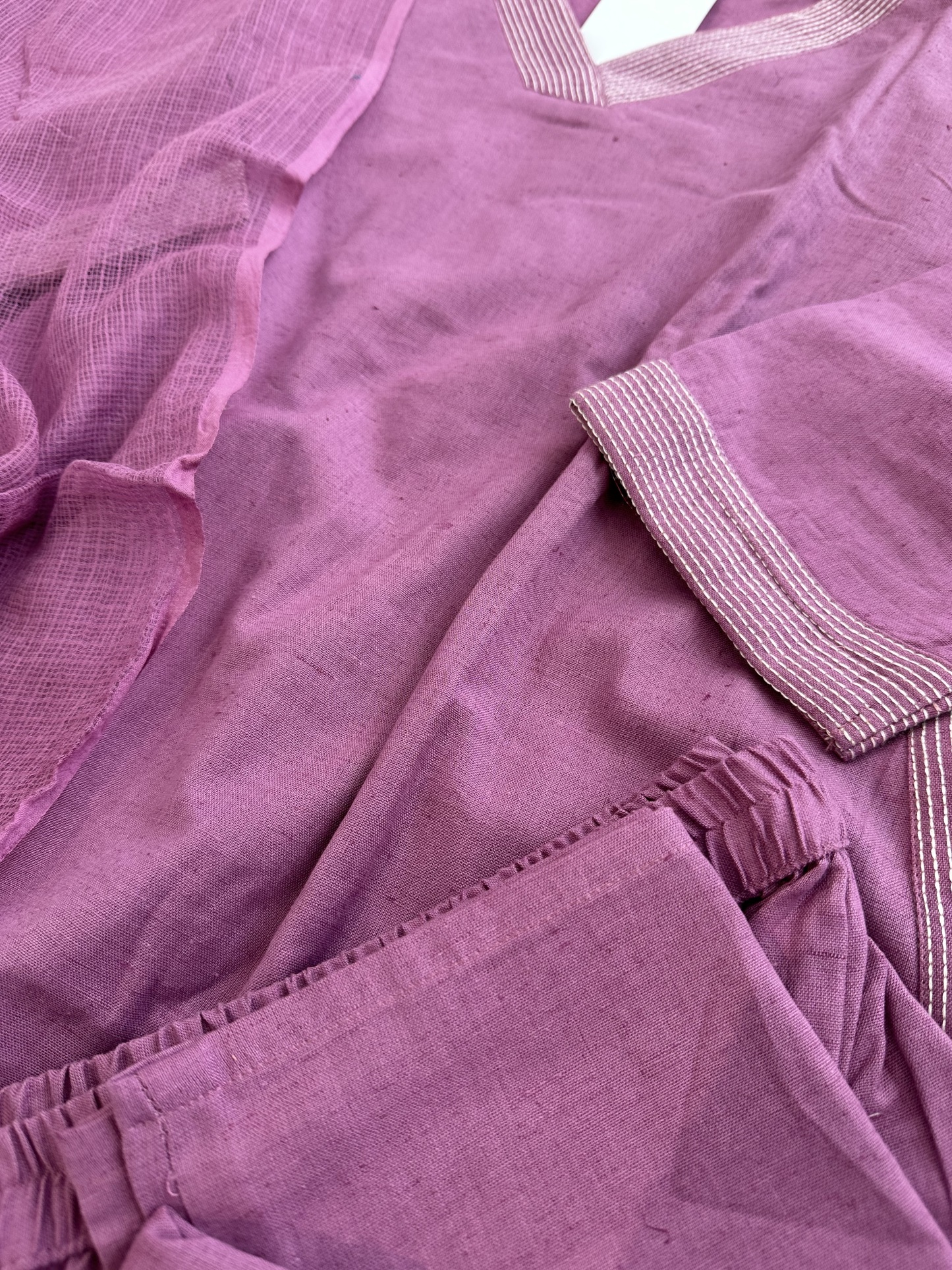 Solid Threadwork Kurta Set