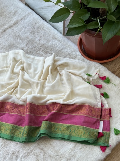 Kanchi Border Mul Saree with bp