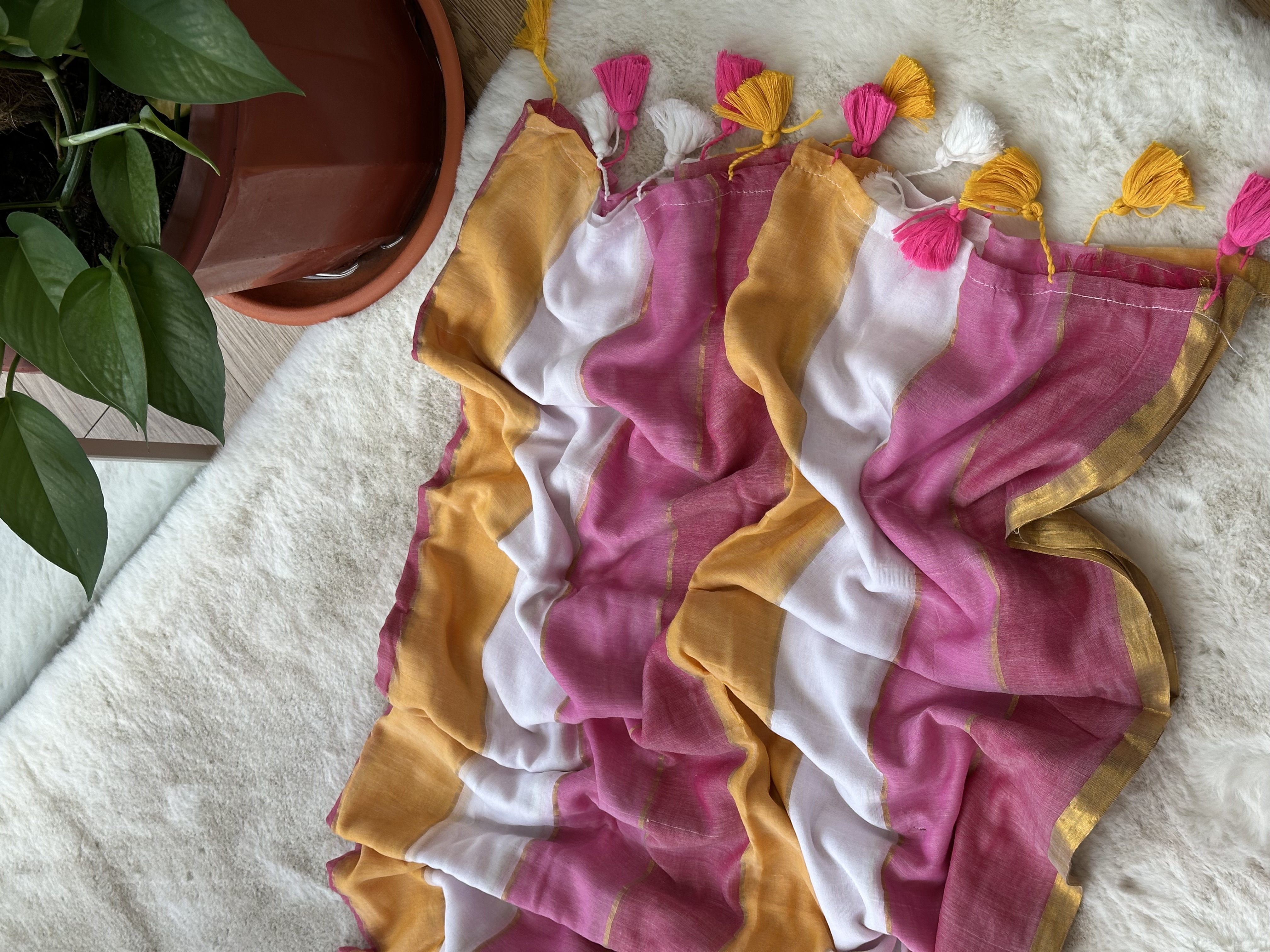 Mul Cotton Rainbow Saree