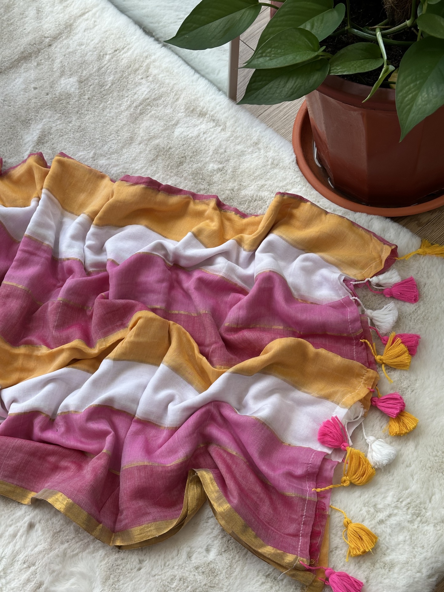 Mul Cotton Rainbow Saree