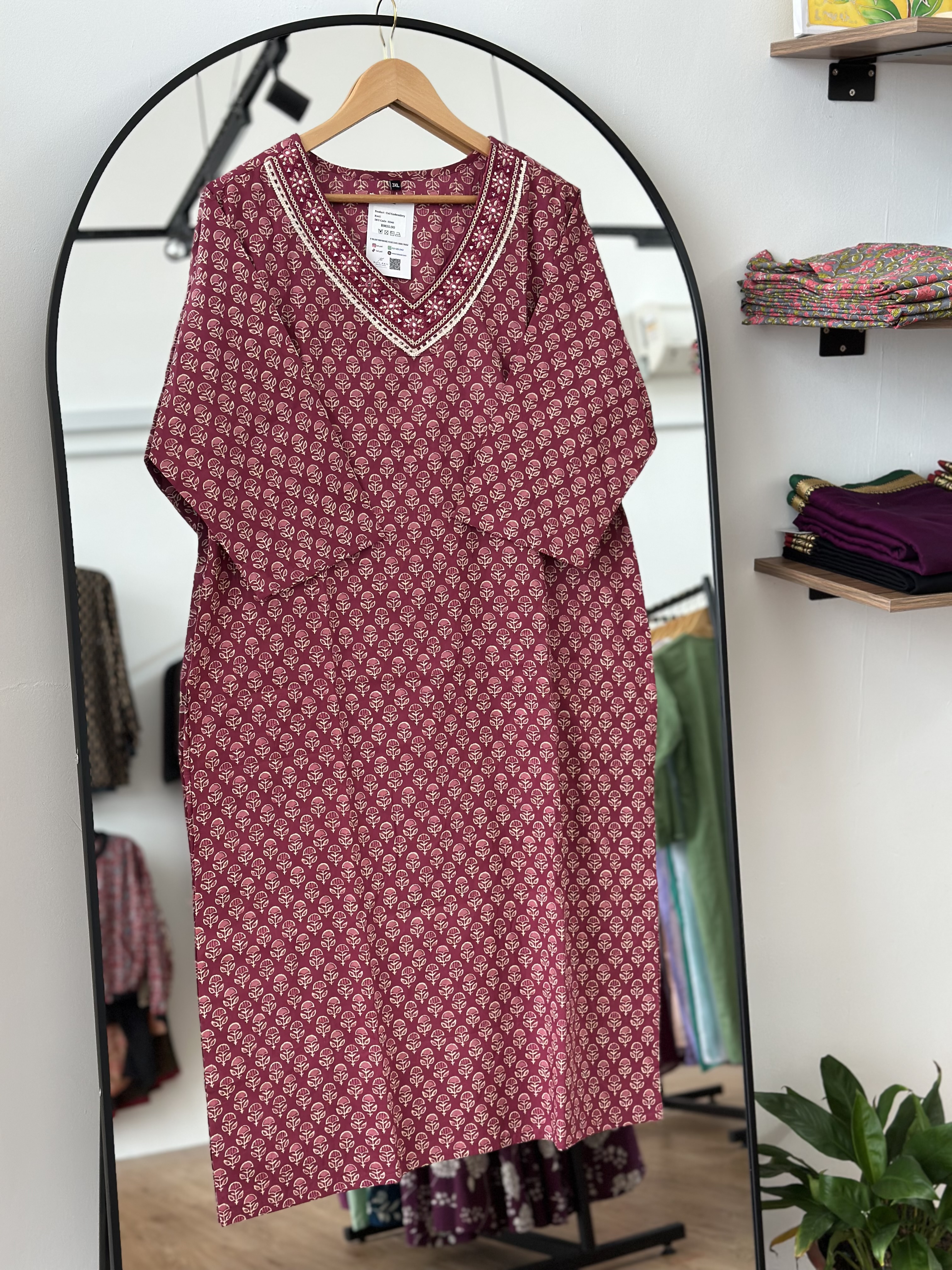 Foil Embroidered Kurti