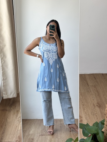 Chikankari Short Kurta
