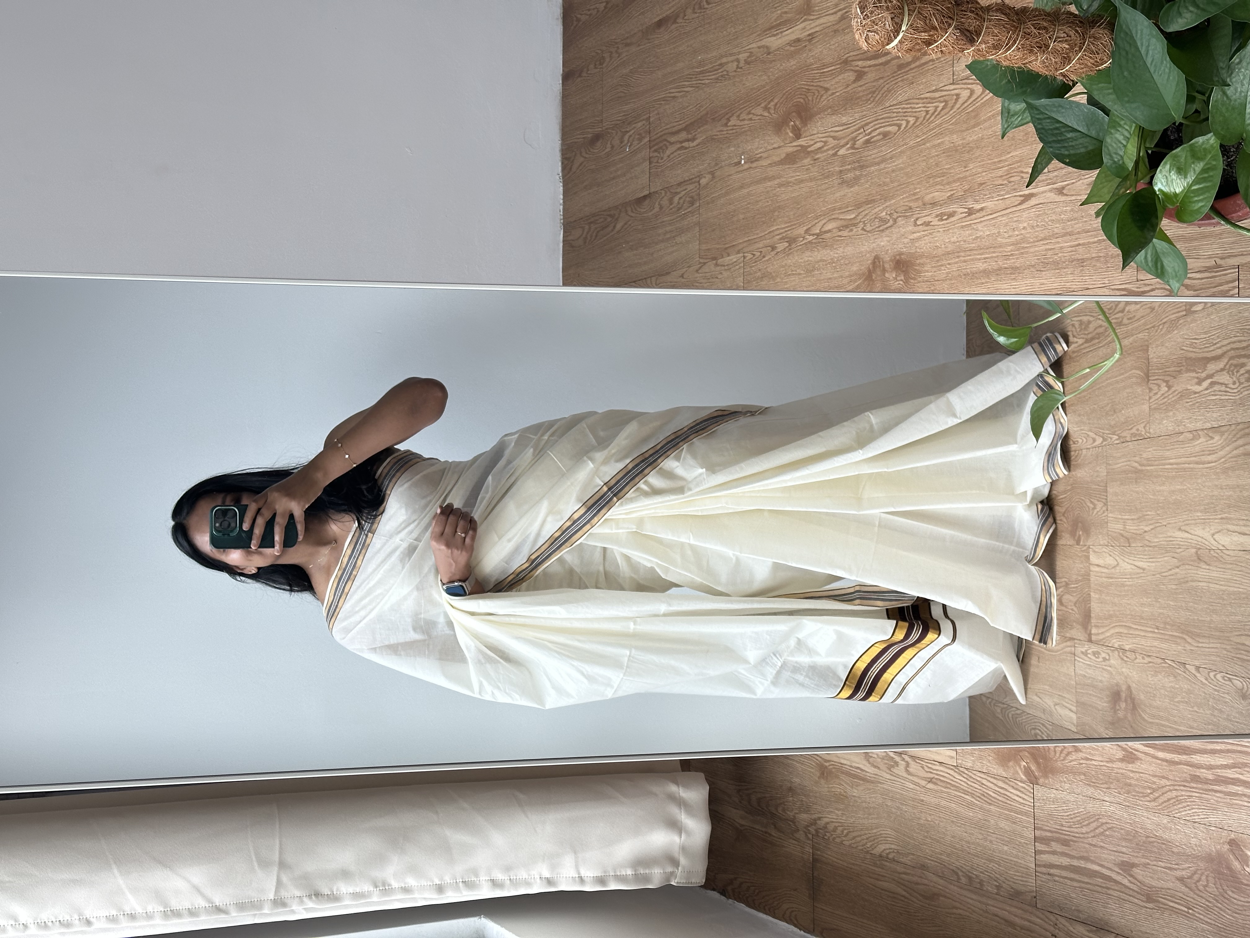 Handloom Cotton Kasavu Saree