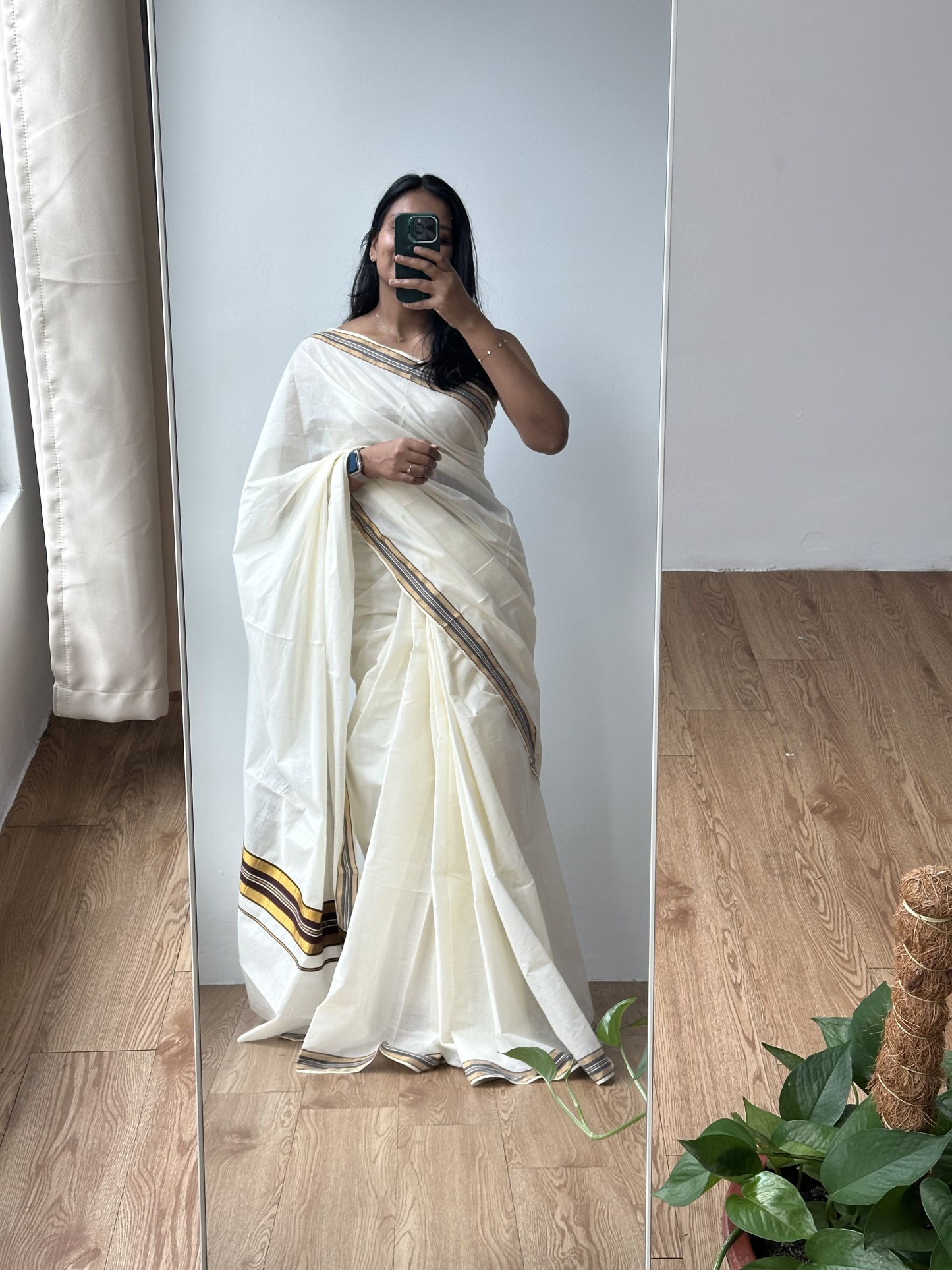 Handloom Cotton Kasavu Saree