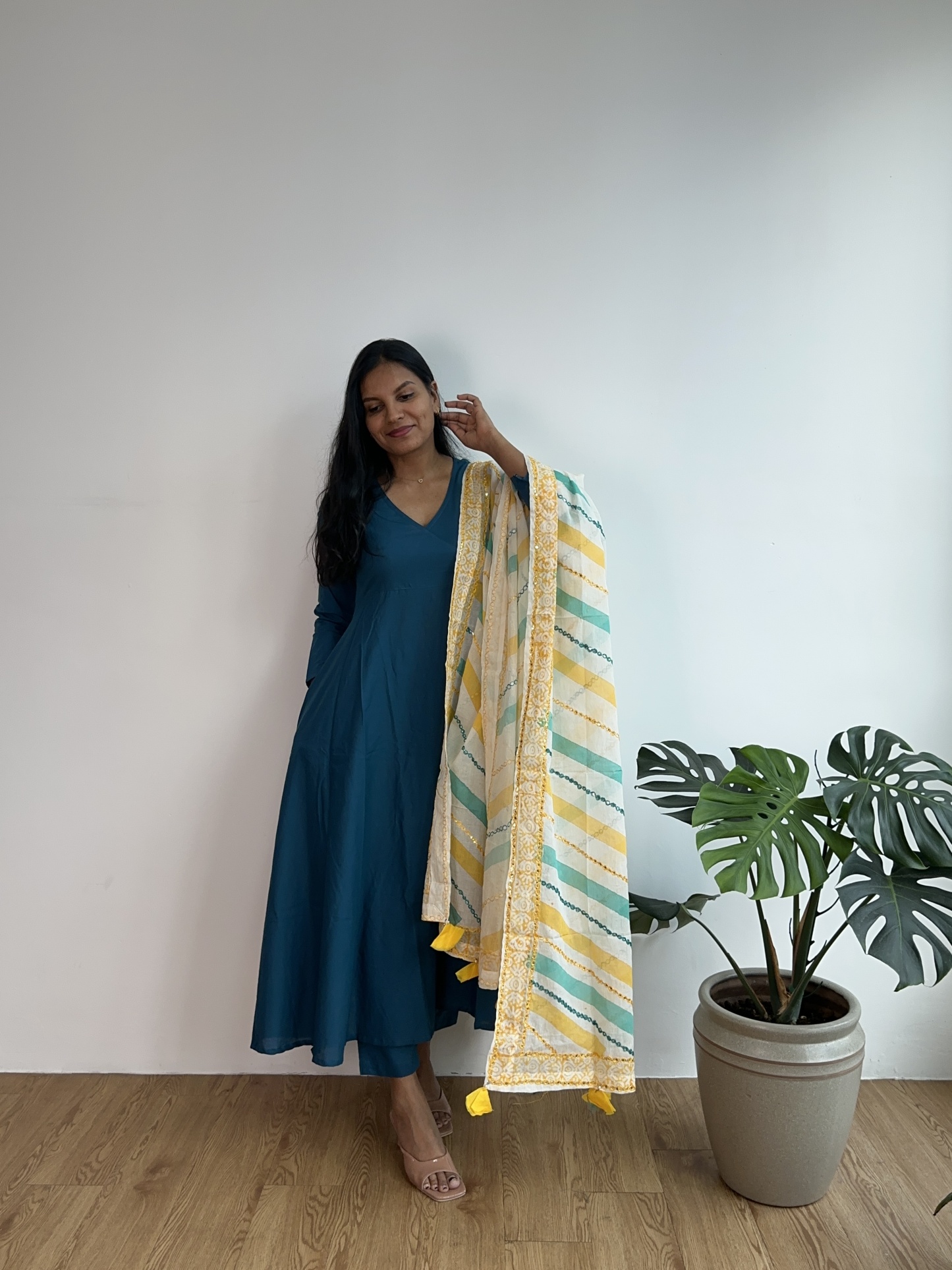 Handblock Angrakha Suit