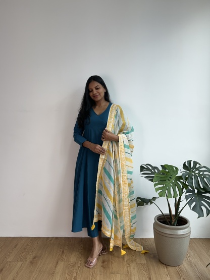 Handblock Angrakha Suit