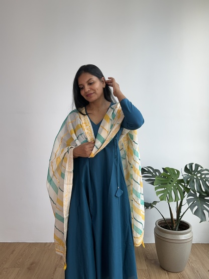 Handblock Angrakha Suit