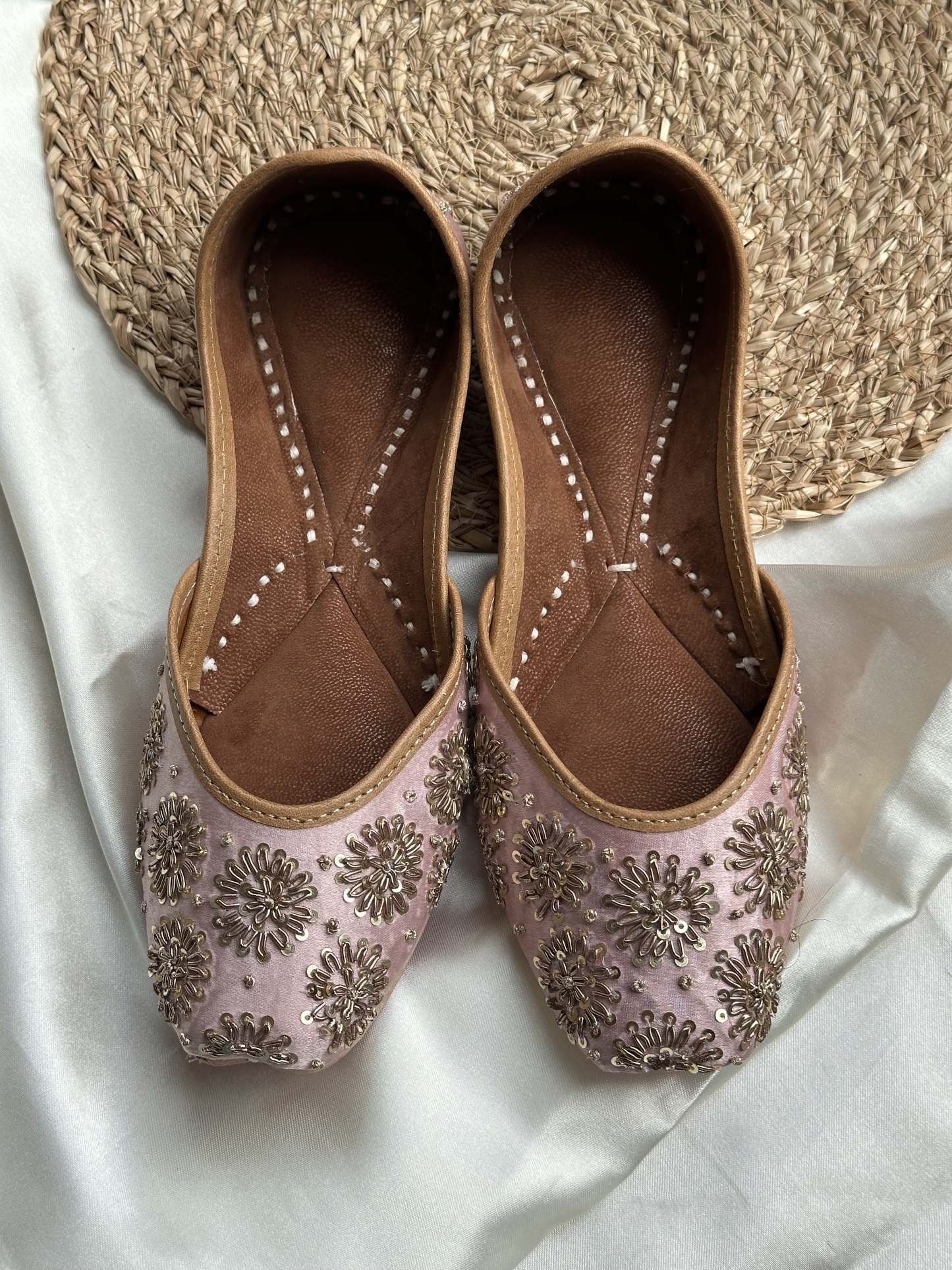 Pink Sequinned Jutti