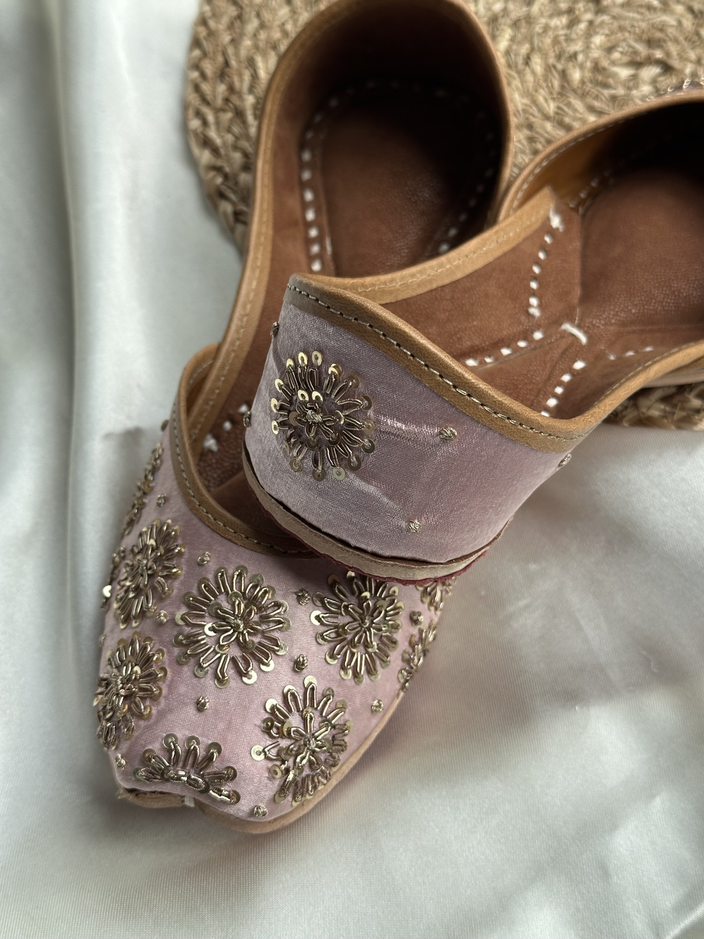 Pink Sequinned Jutti
