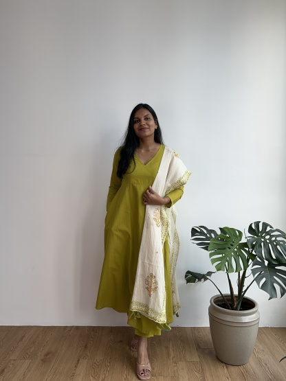 Handblock Angrakha Suit