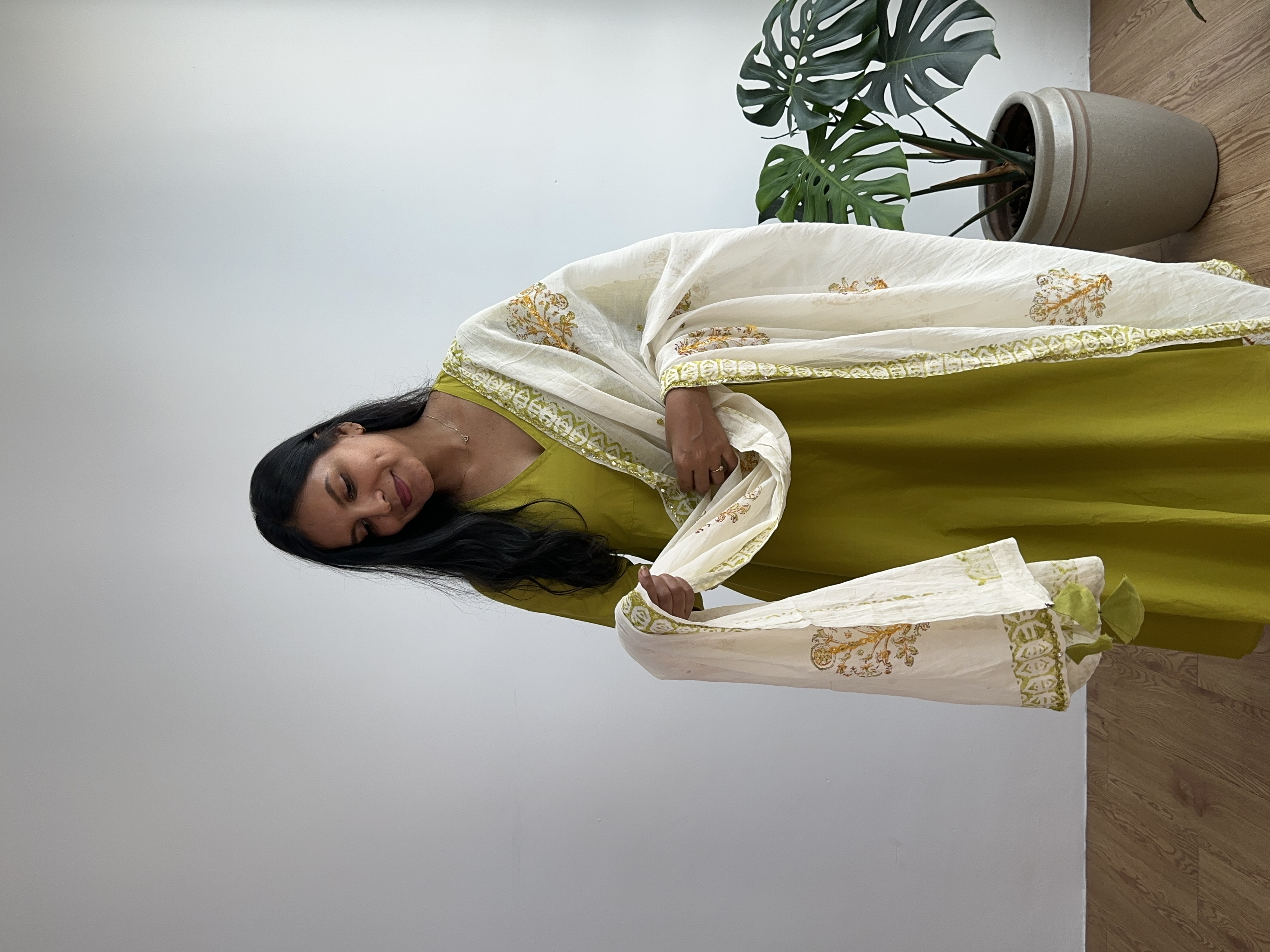 Handblock Angrakha Suit