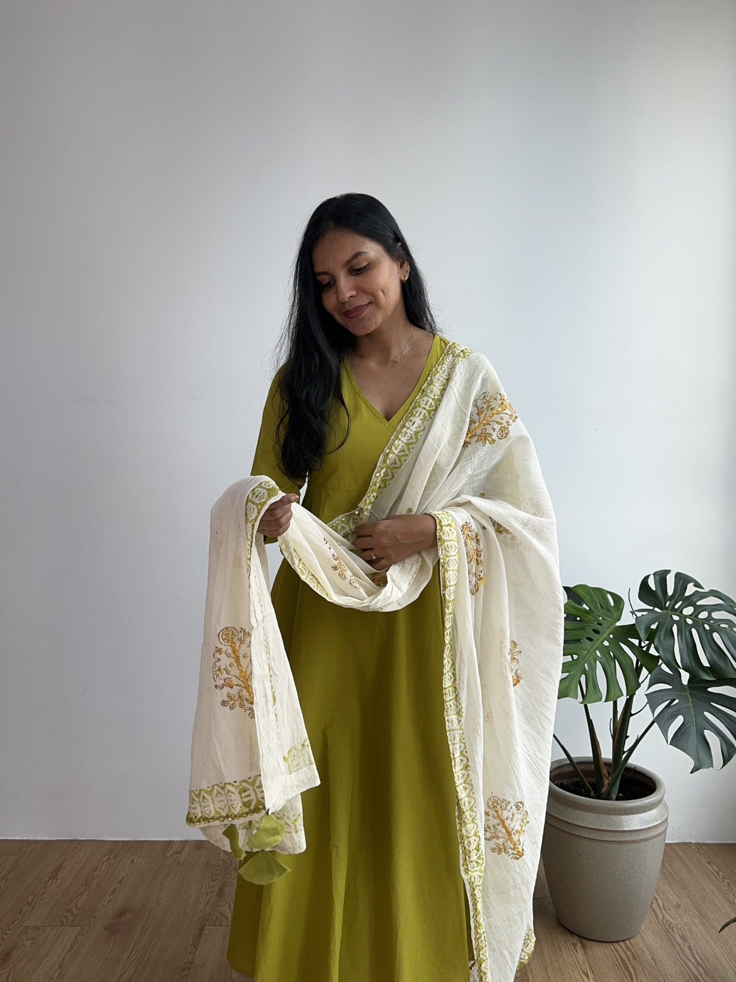 Handblock Angrakha Suit