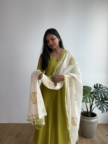 Handblock Angrakha Suit