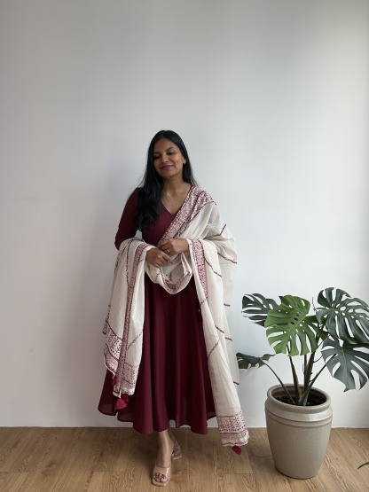 Handblock Angrakha Suit