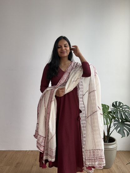 Handblock Angrakha Suit