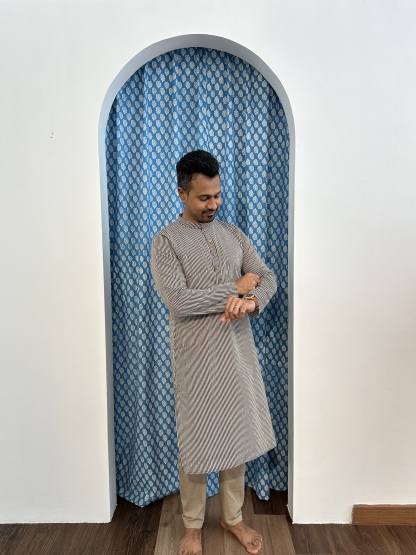Handblock Stripes Kurta