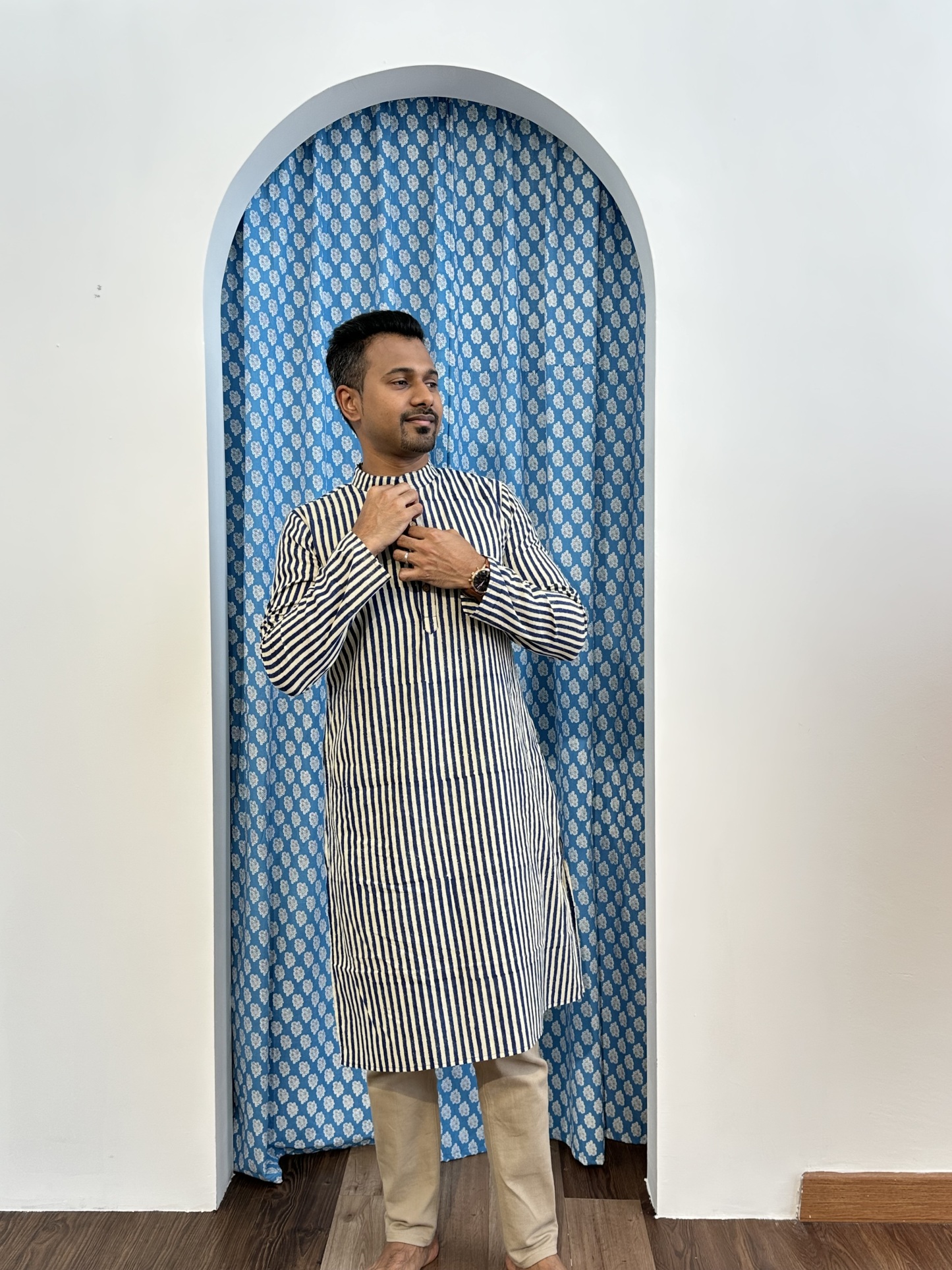 Handblock Stripes Kurta