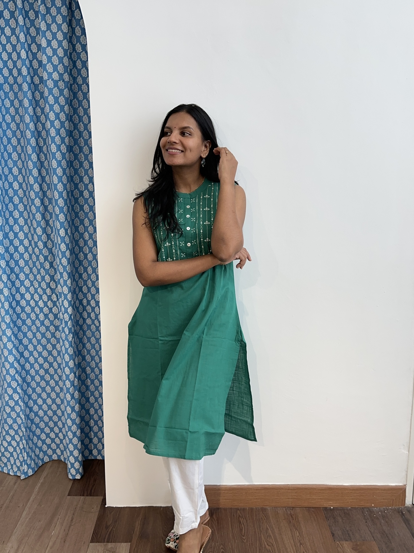 Linen Embroidered Coord Set
