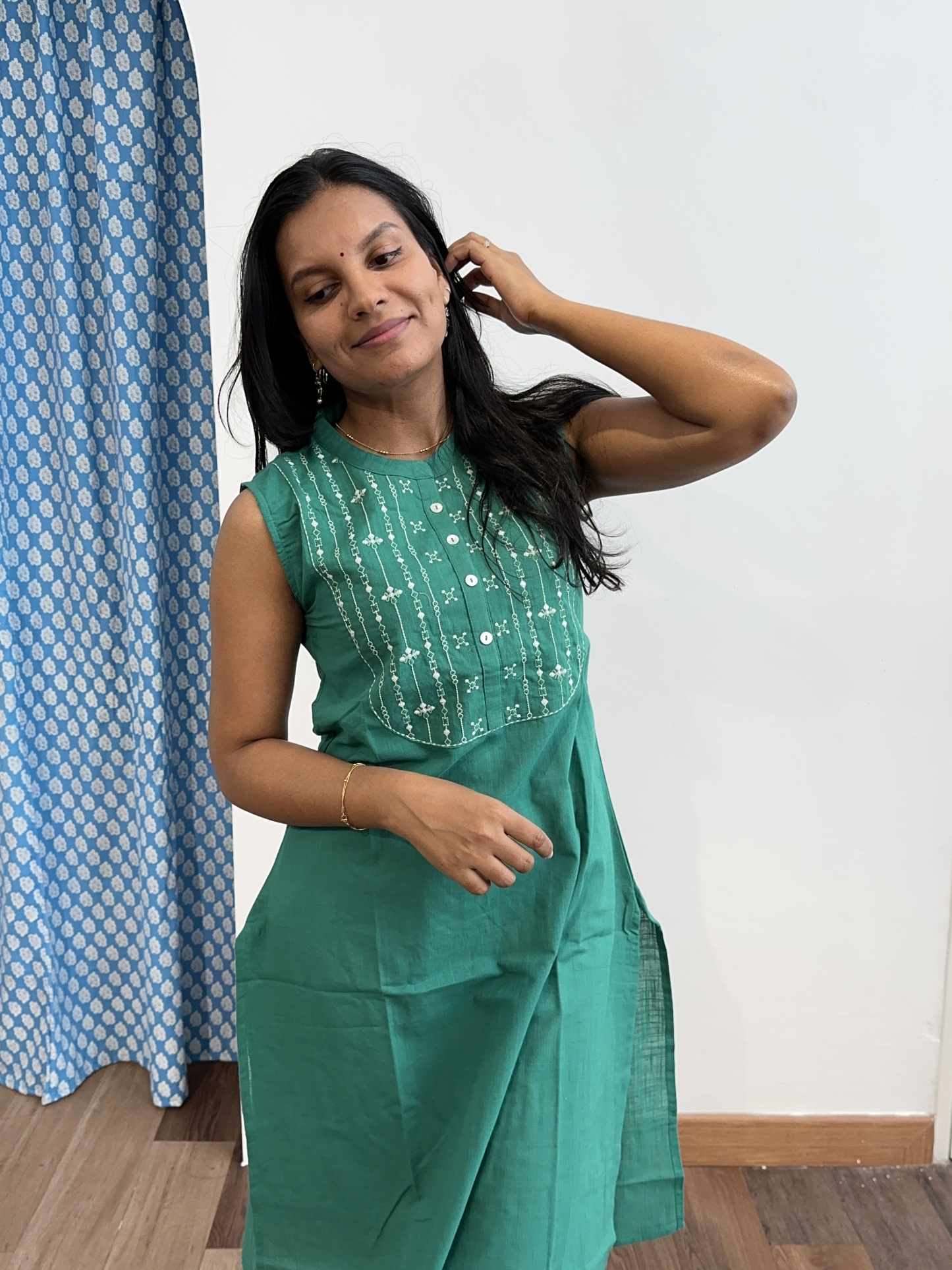 Linen Embroidered Coord Set