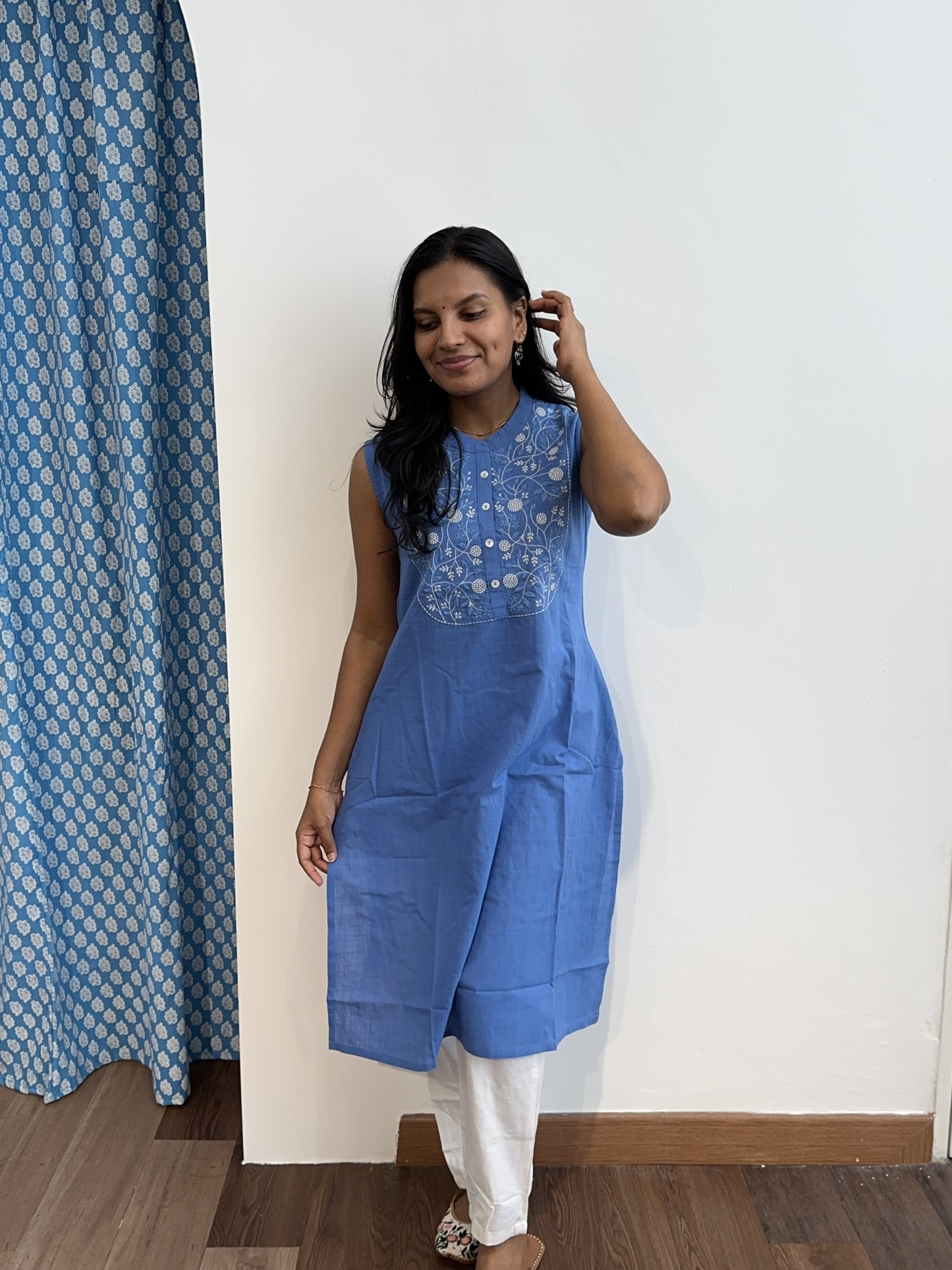 Linen Embroidered Coord Set