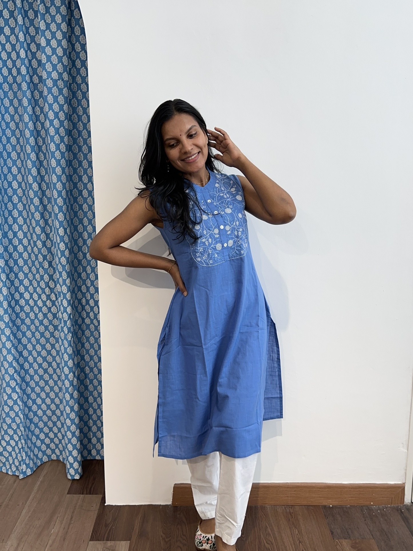 Linen Embroidered Coord Set