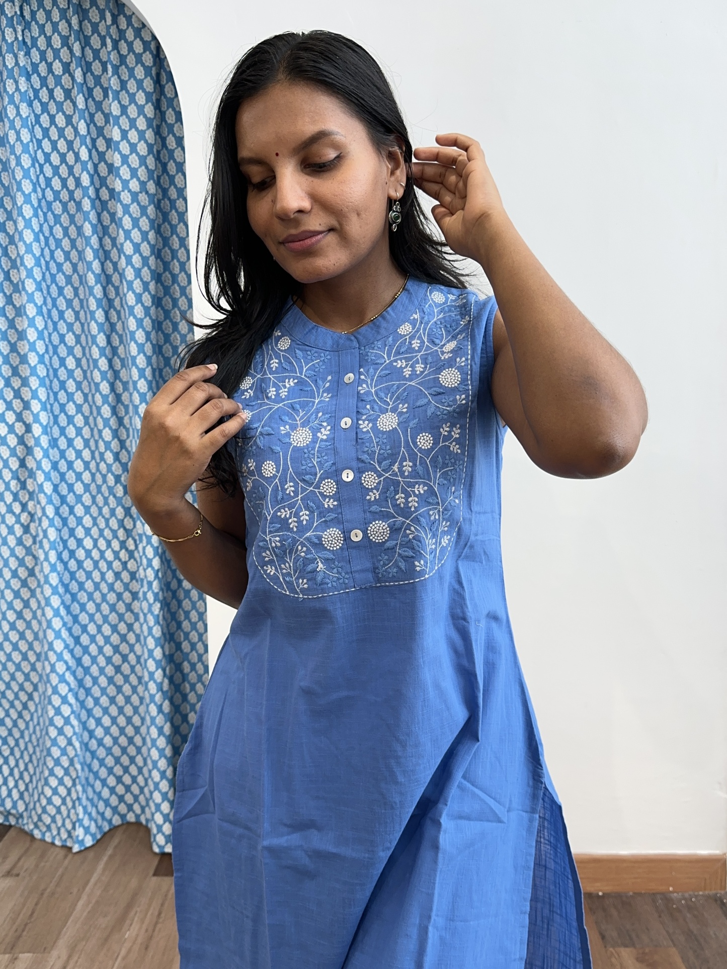 Linen Embroidered Coord Set