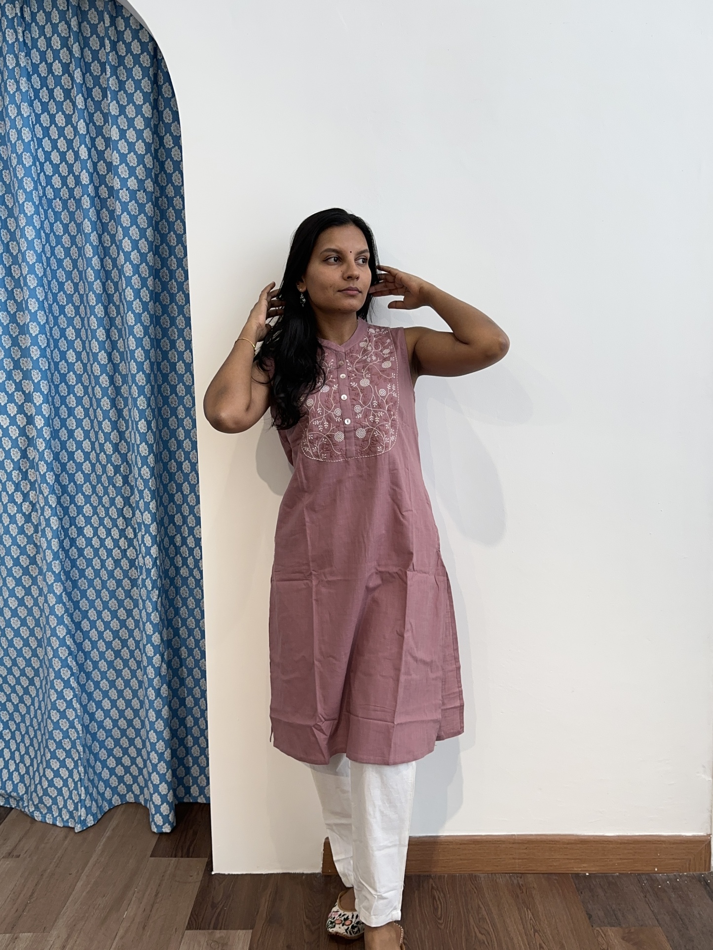 Linen Embroidered Coord Set