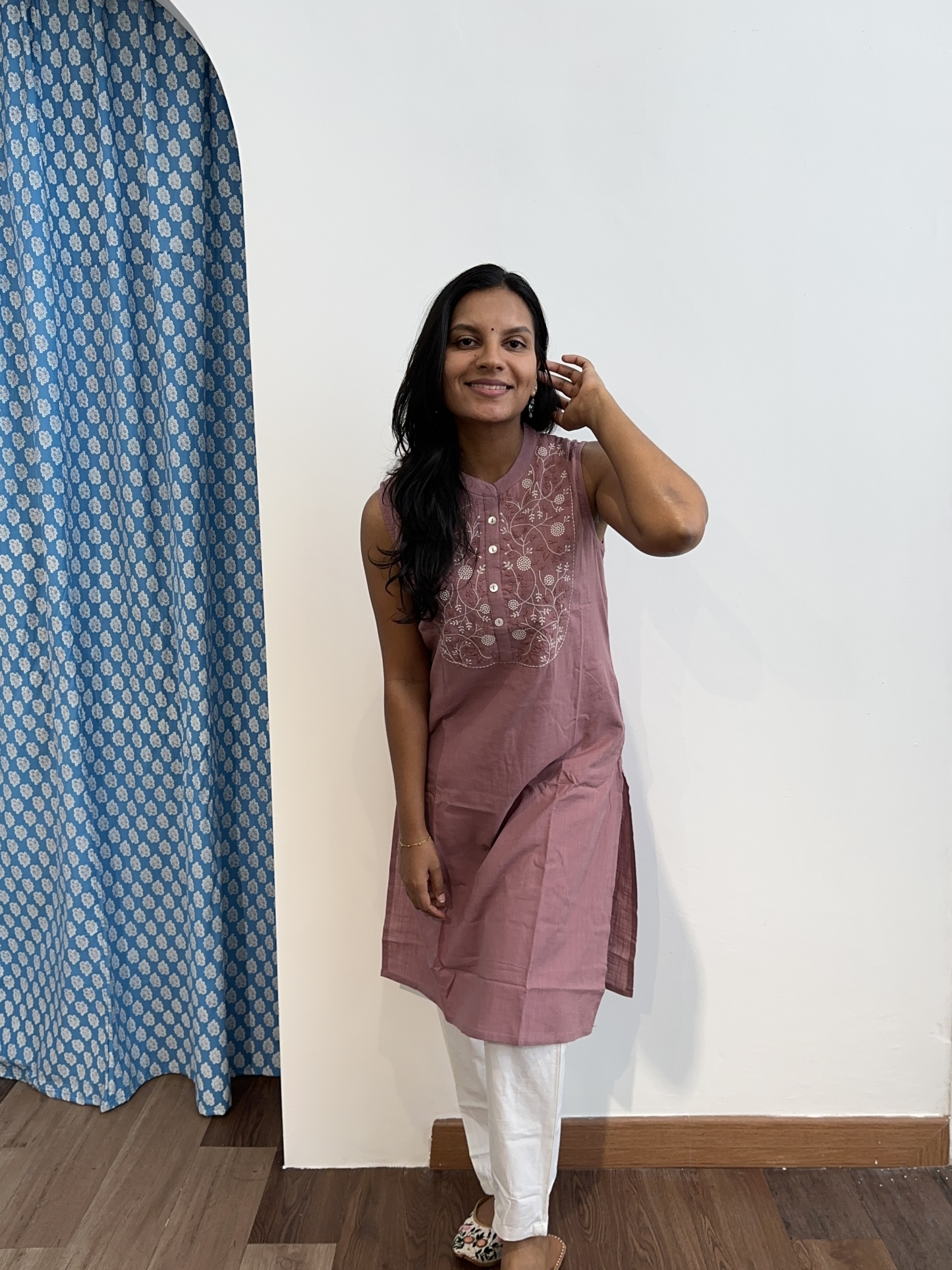 Linen Embroidered Coord Set