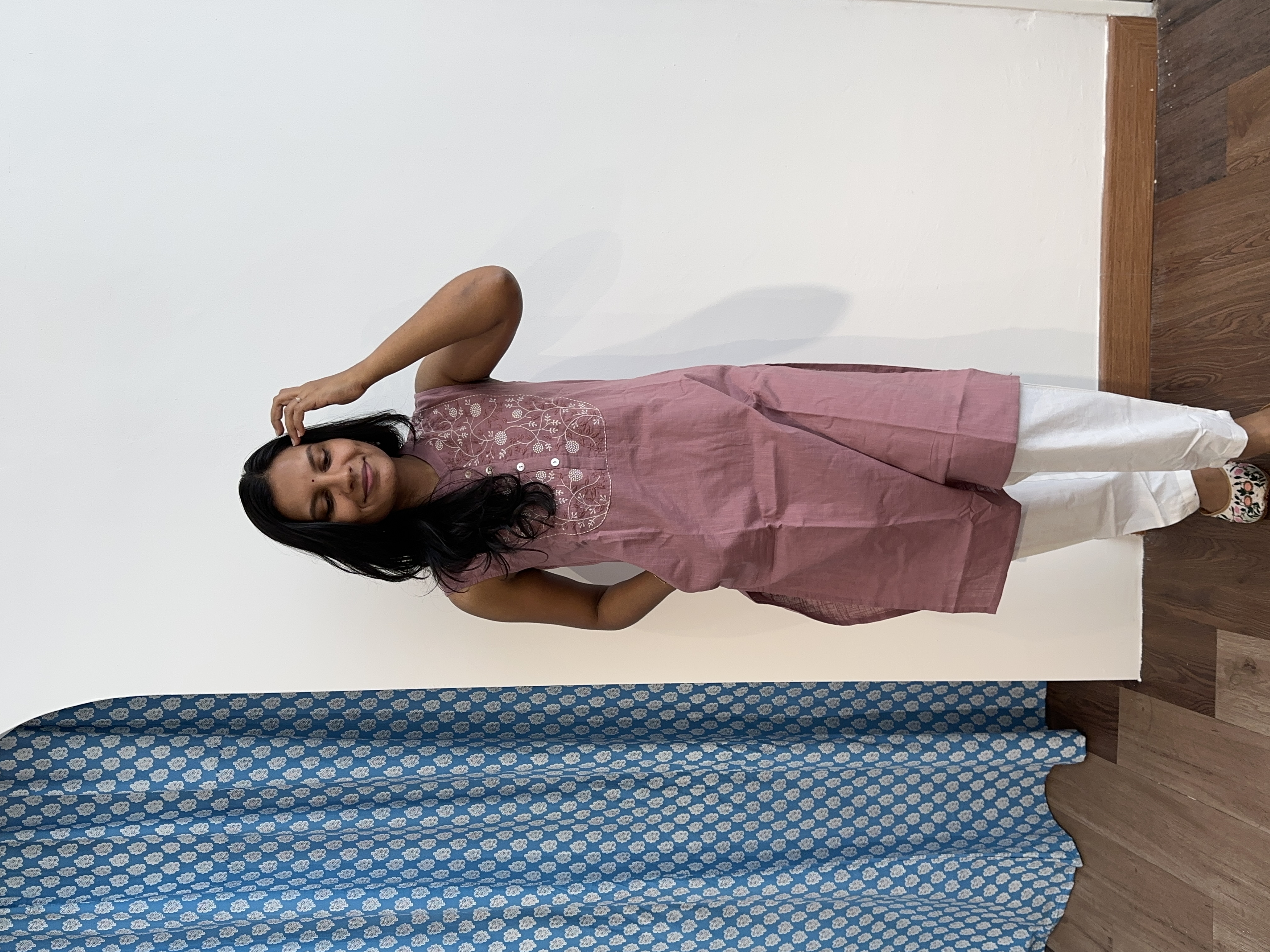 Linen Embroidered Coord Set