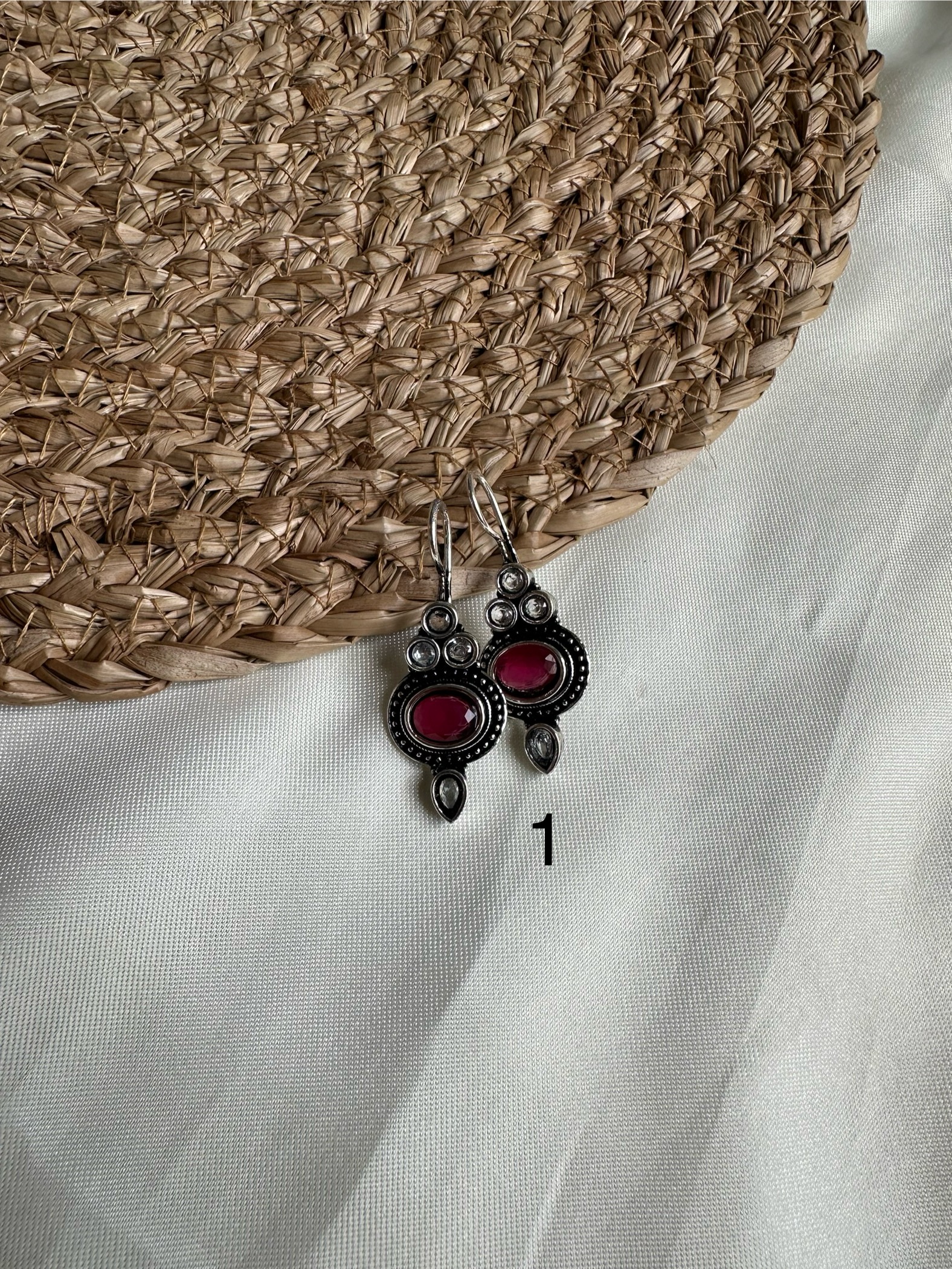 Casual Stone Silver Earring 