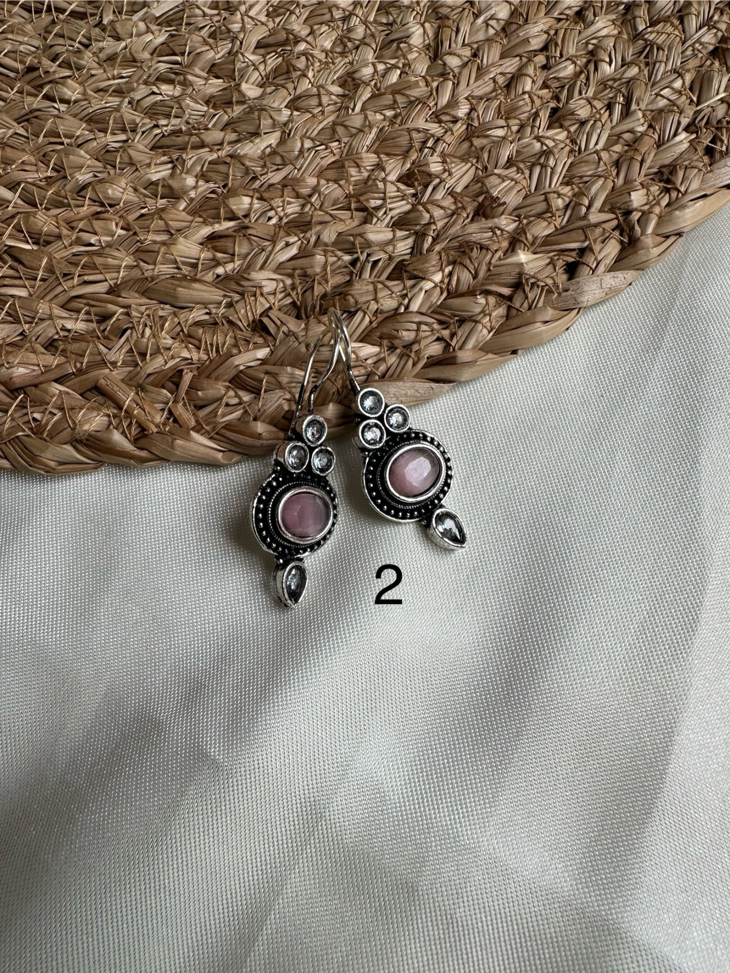Casual Stone Silver Earring 