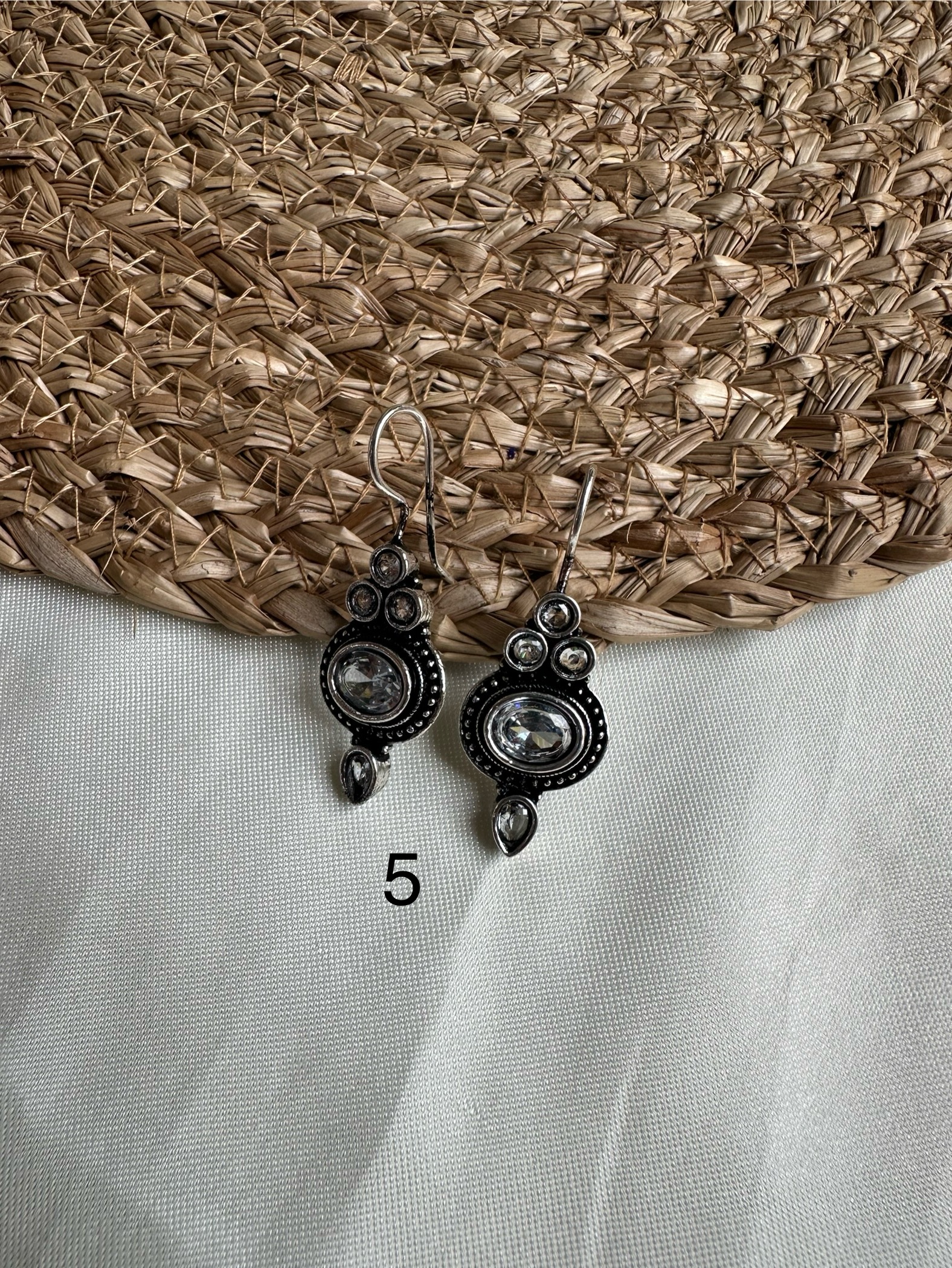 Casual Stone Silver Earring 