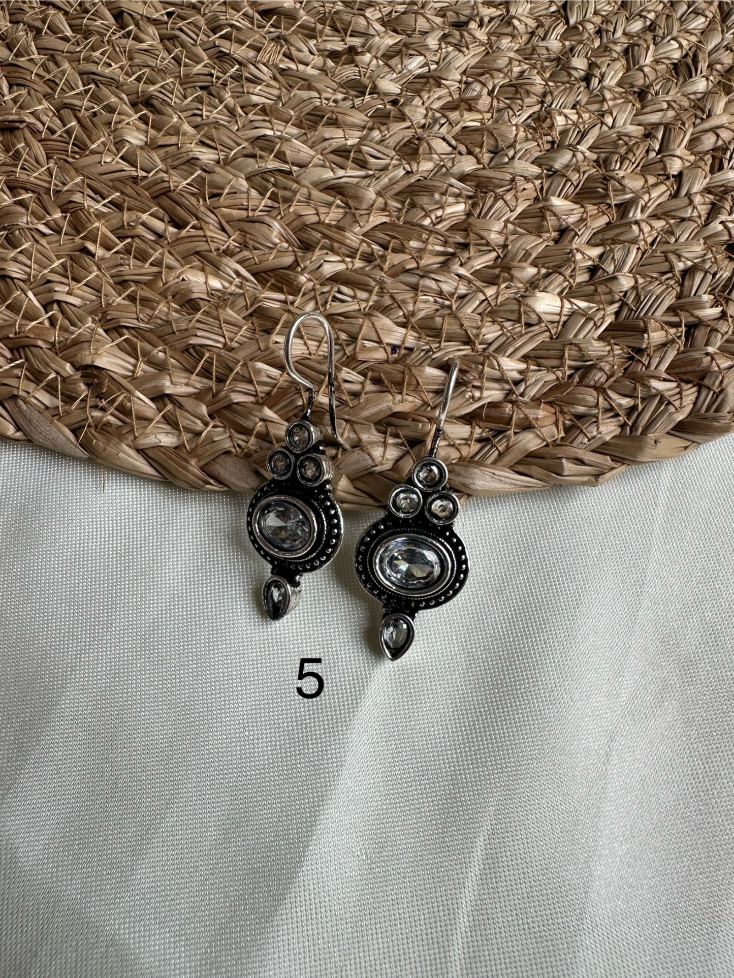 Casual Stone Silver Earring