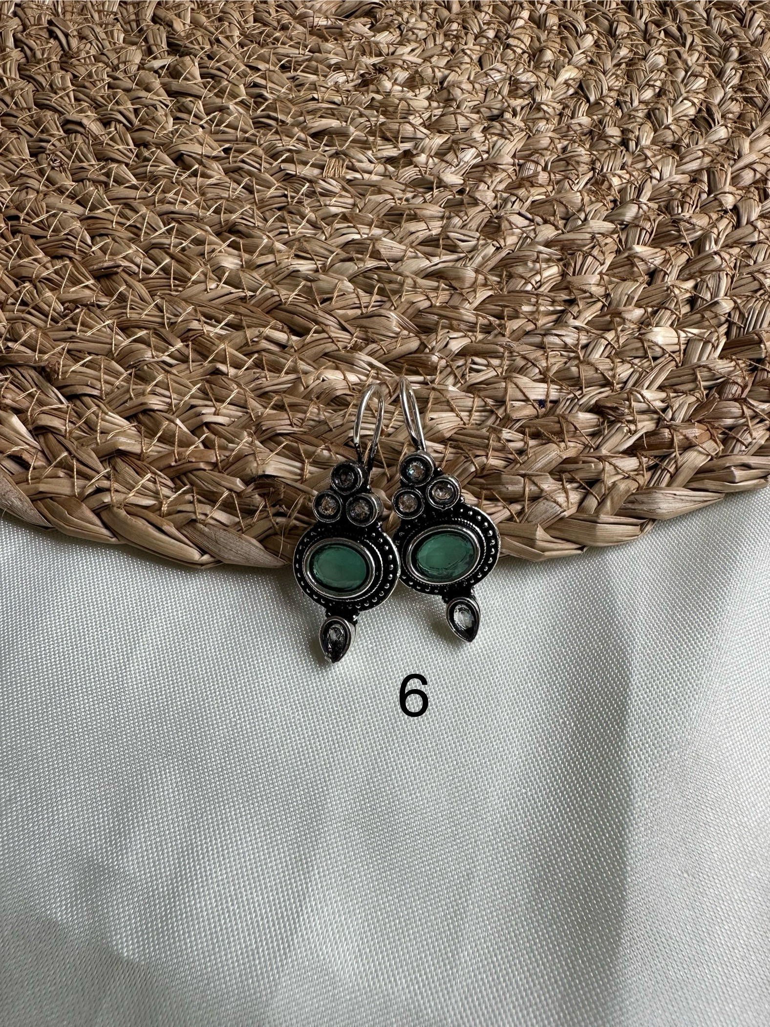Casual Stone Silver Earring 