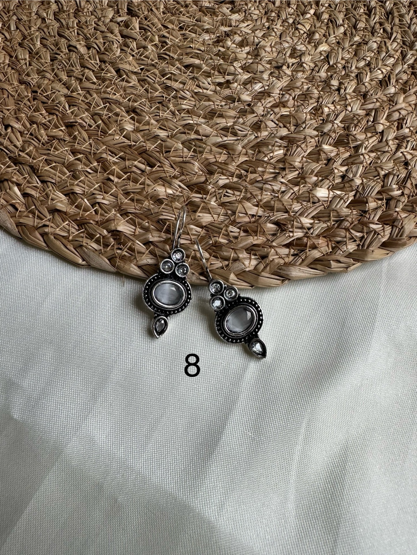 Casual Stone Silver Earring 
