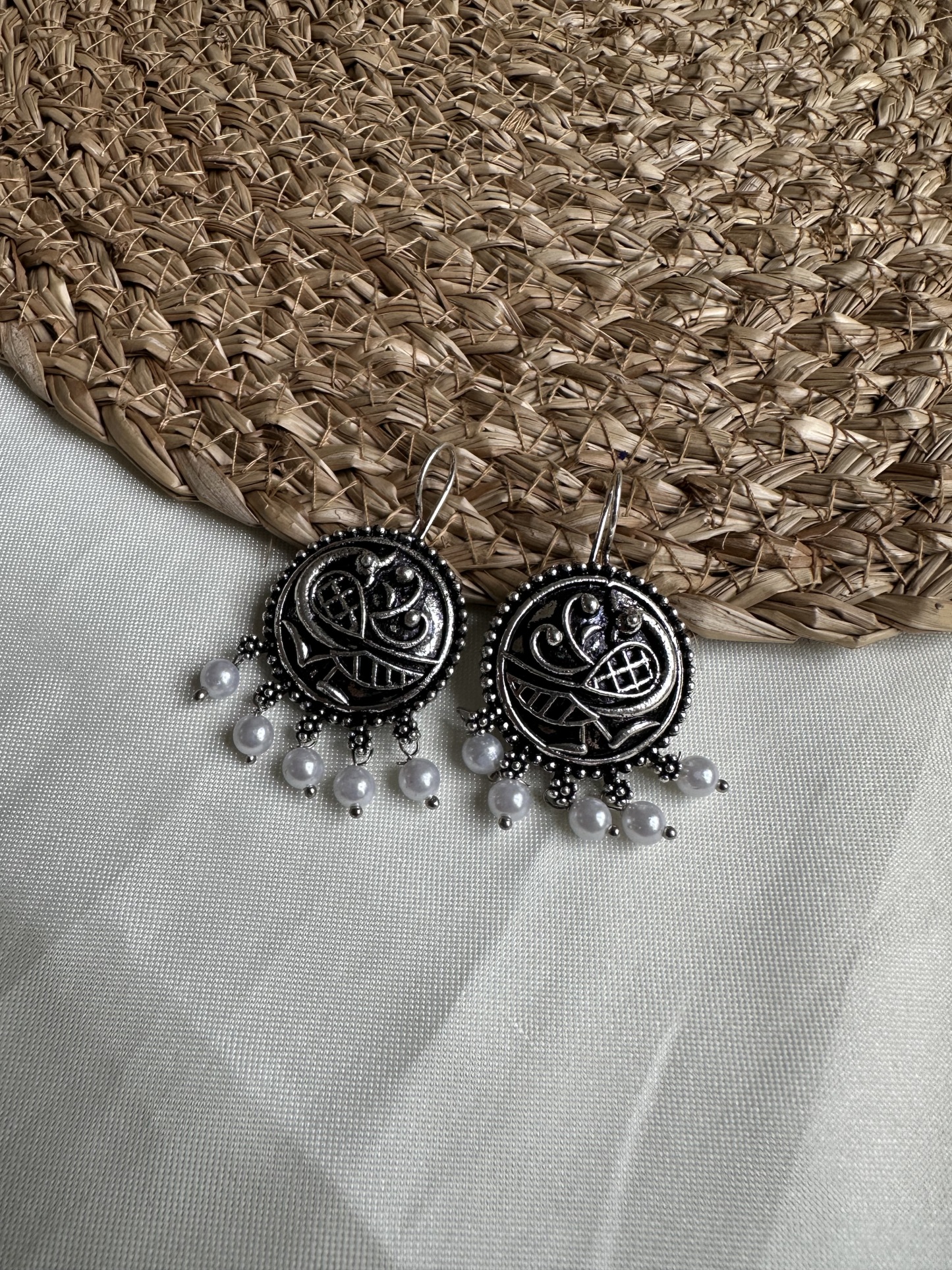 Casual Pearl Silver Earring