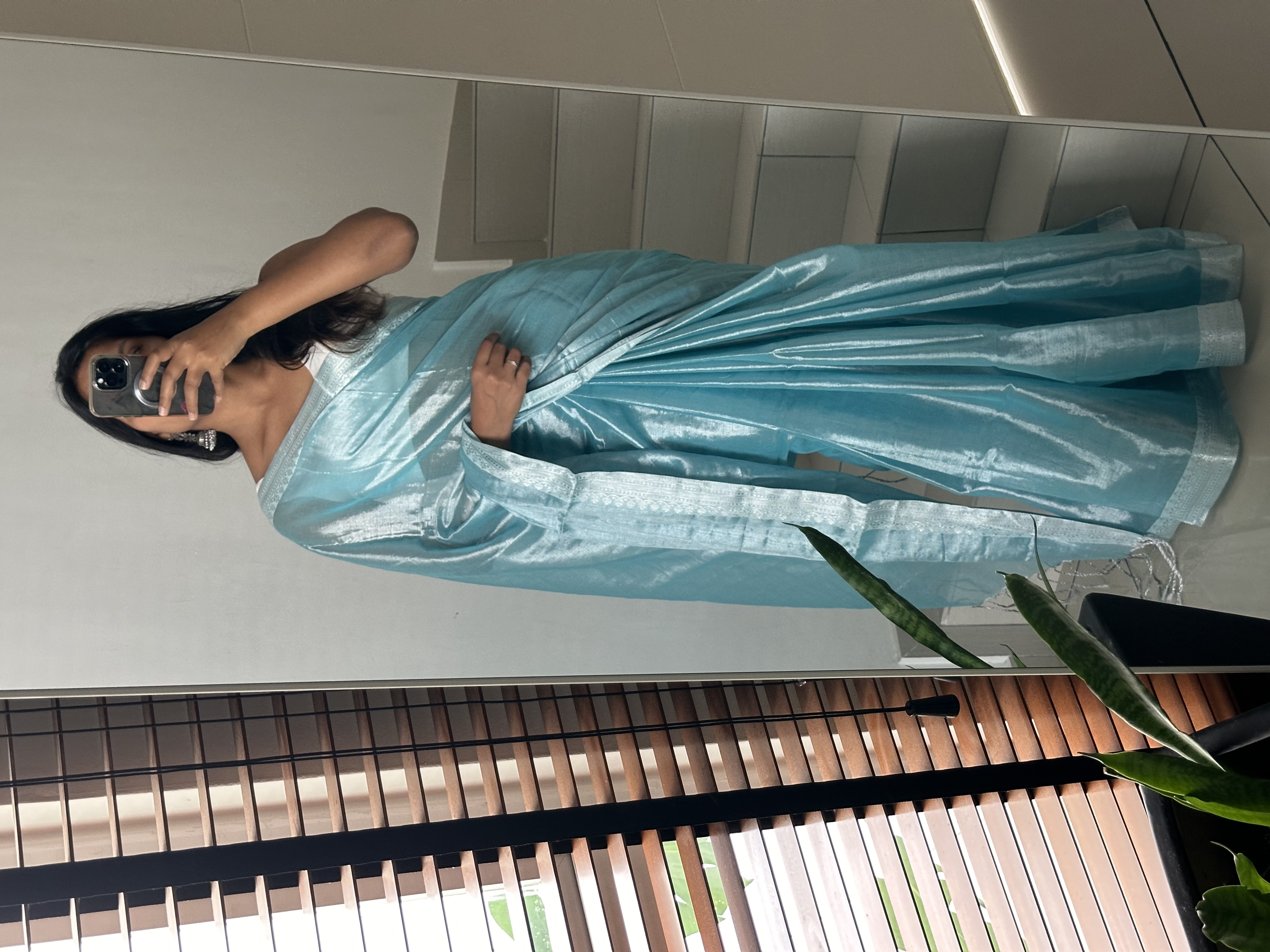 Soft Mul Tissue Silver Zari Saree 