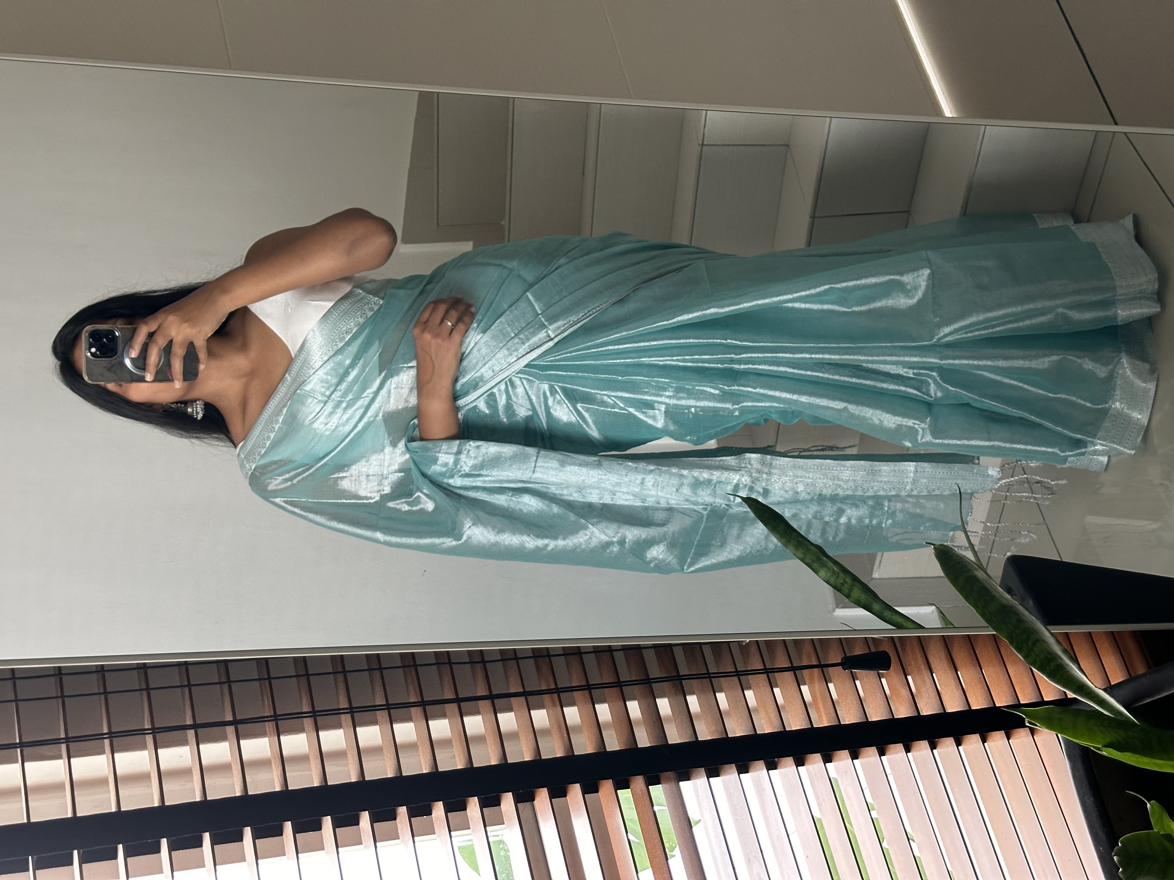 Soft Mul Tissue Silver Zari Saree 