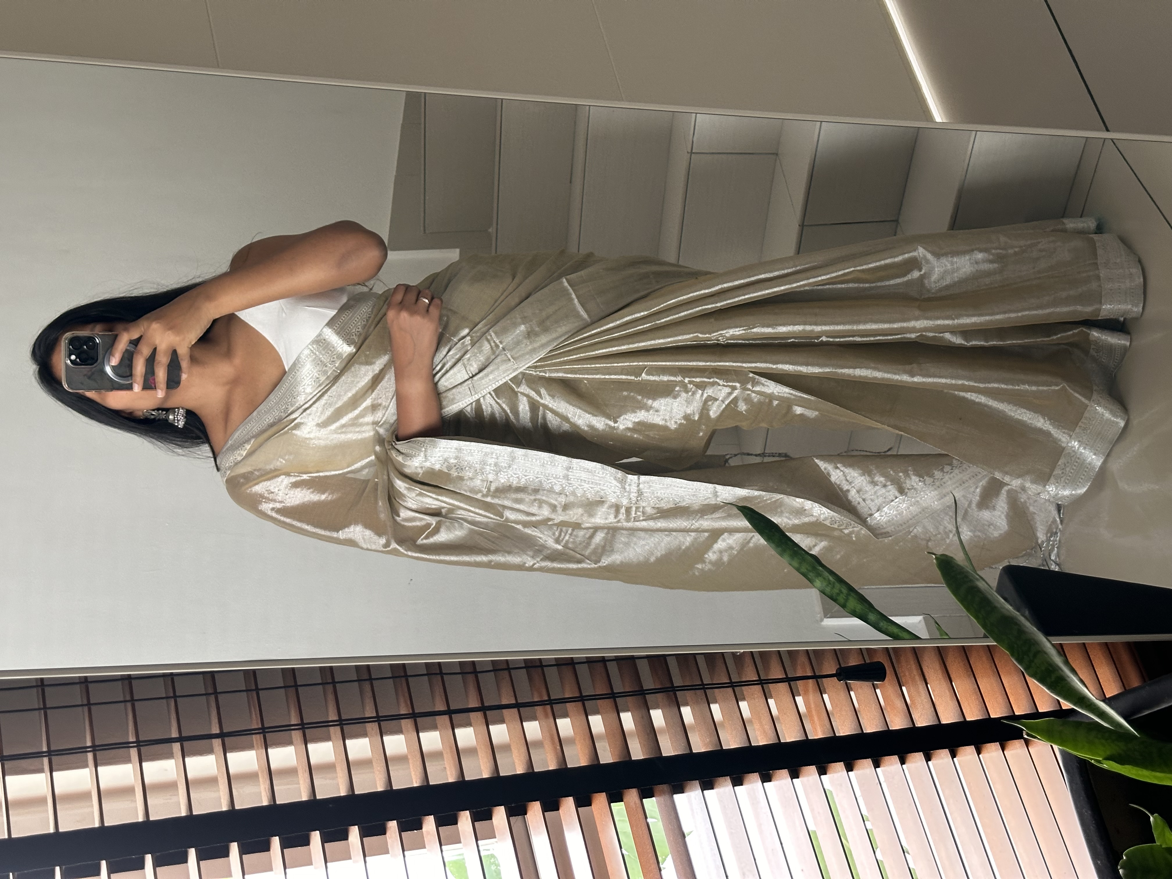 Soft Mul Tissue Silver Zari Saree 