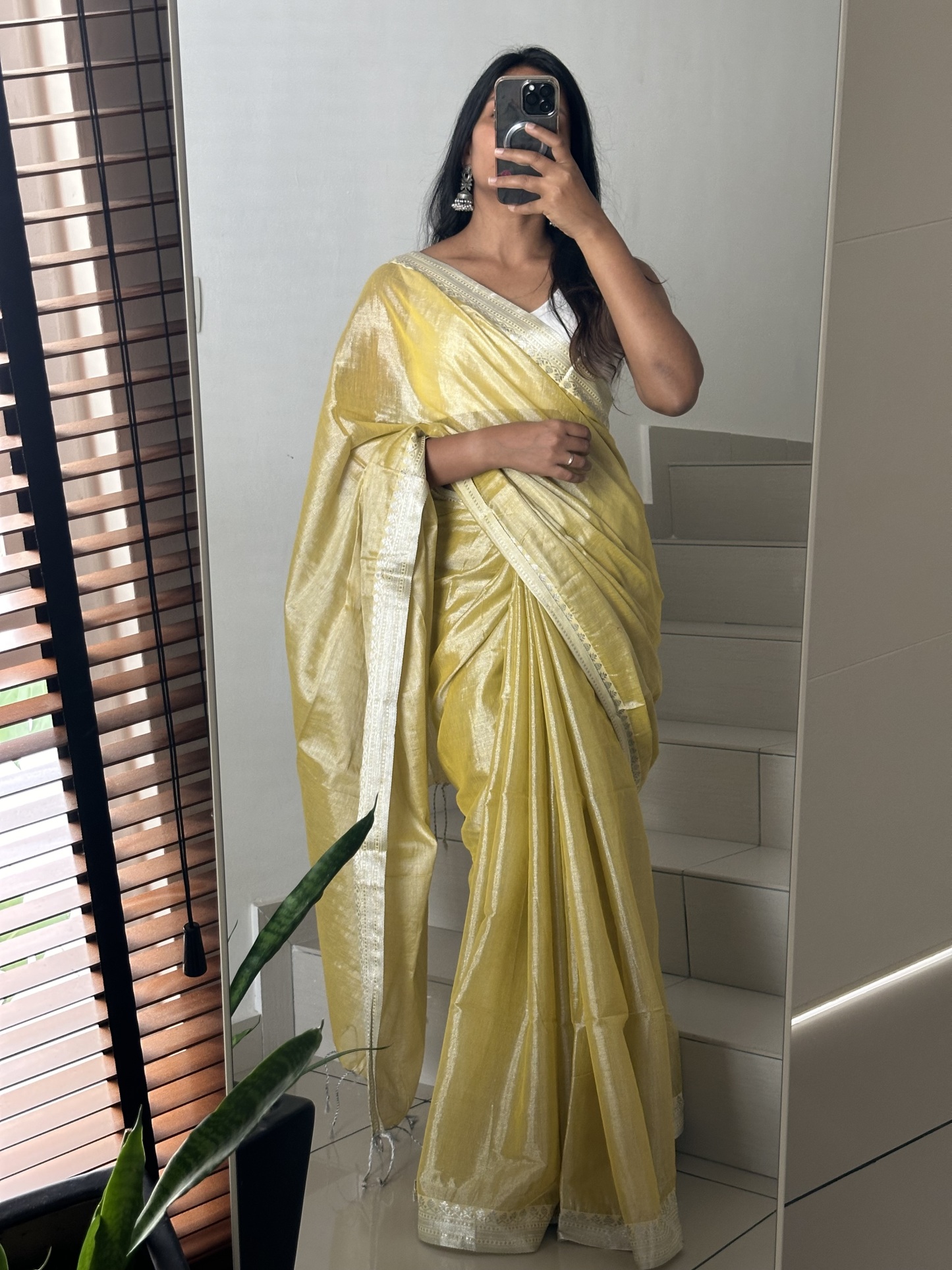Soft Mul Tissue Silver Zari Saree