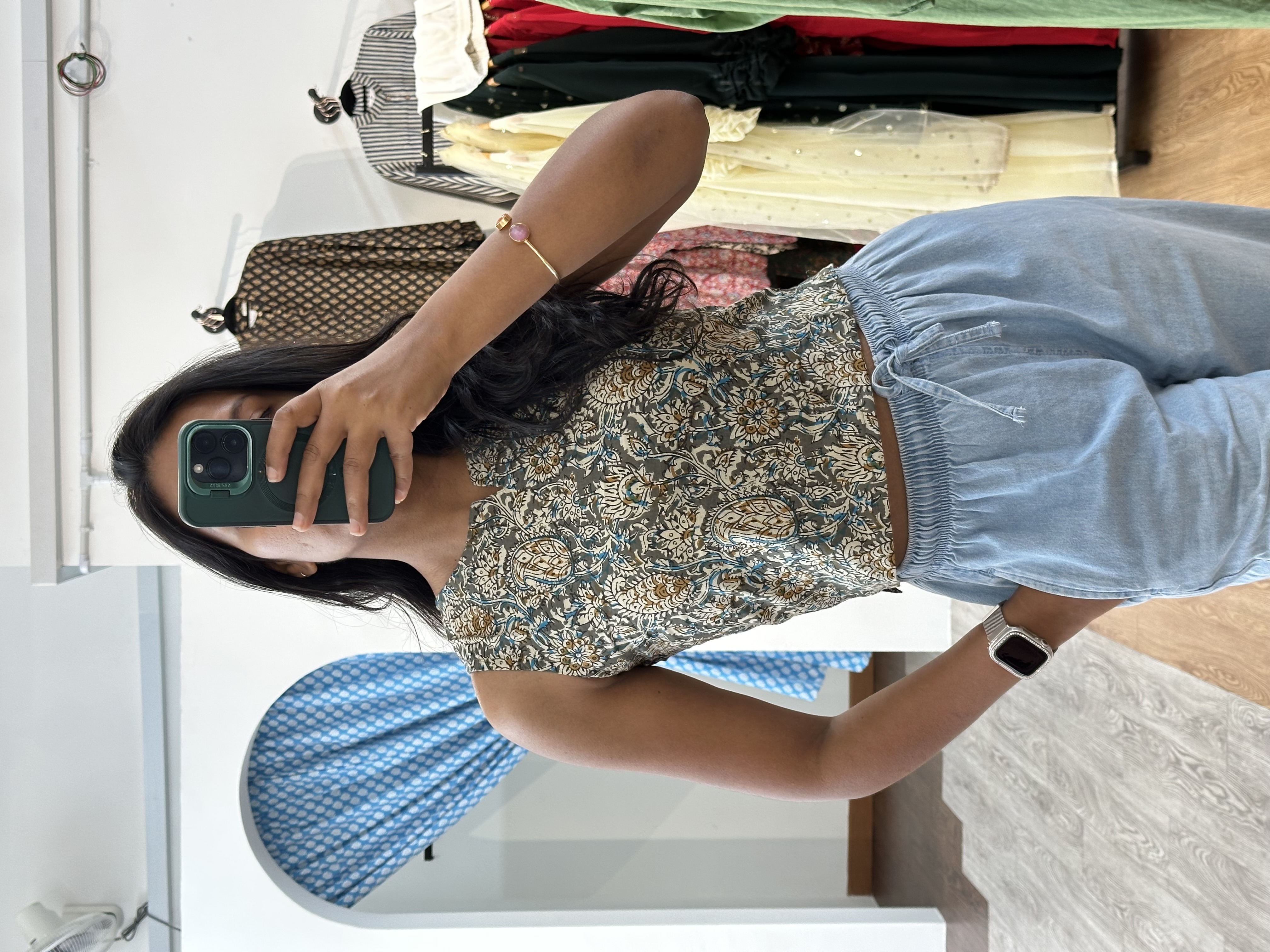 Cotton Crop Top (Ajrakh)
