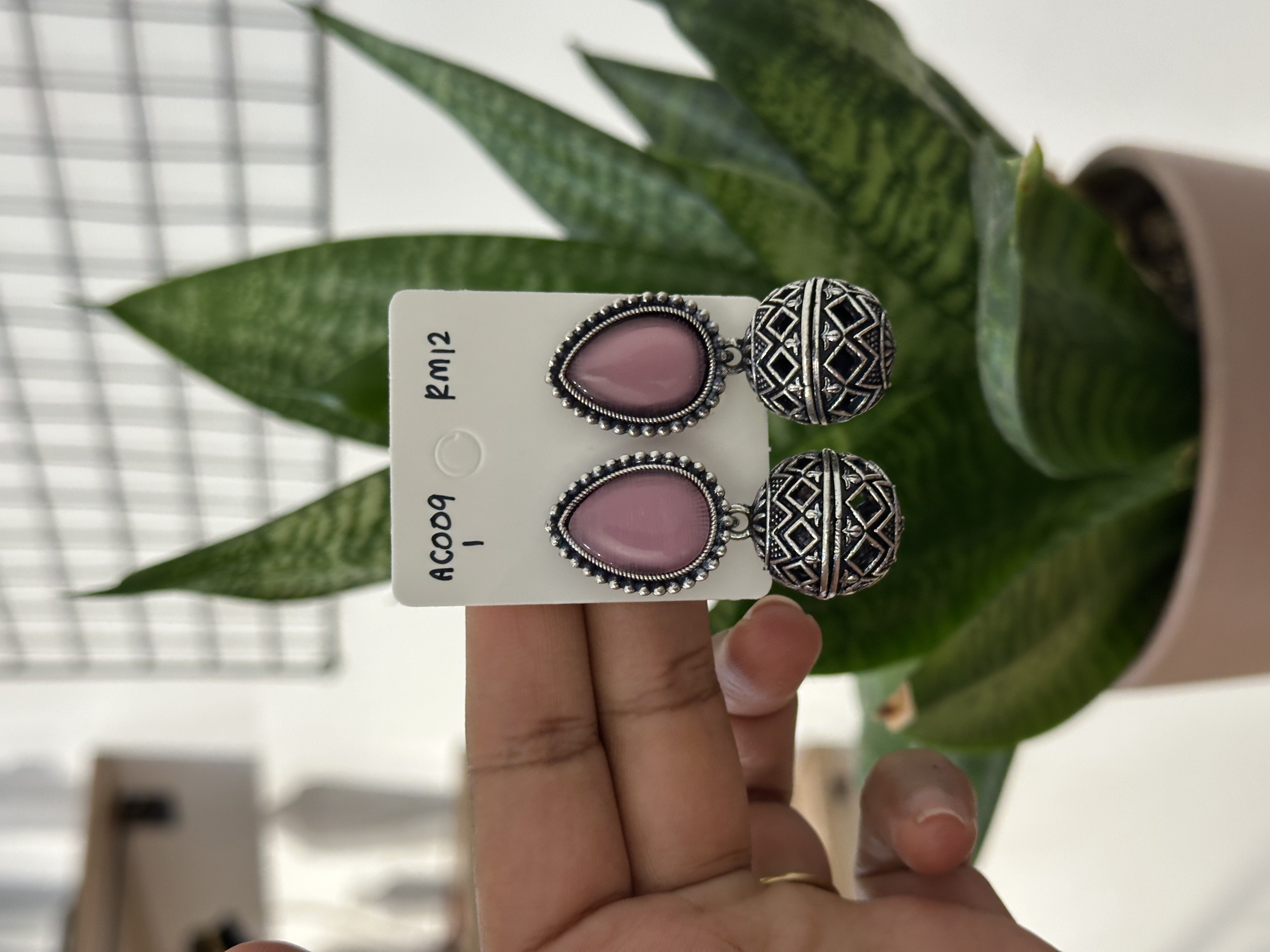 Ball Earring Silver Teardrop
