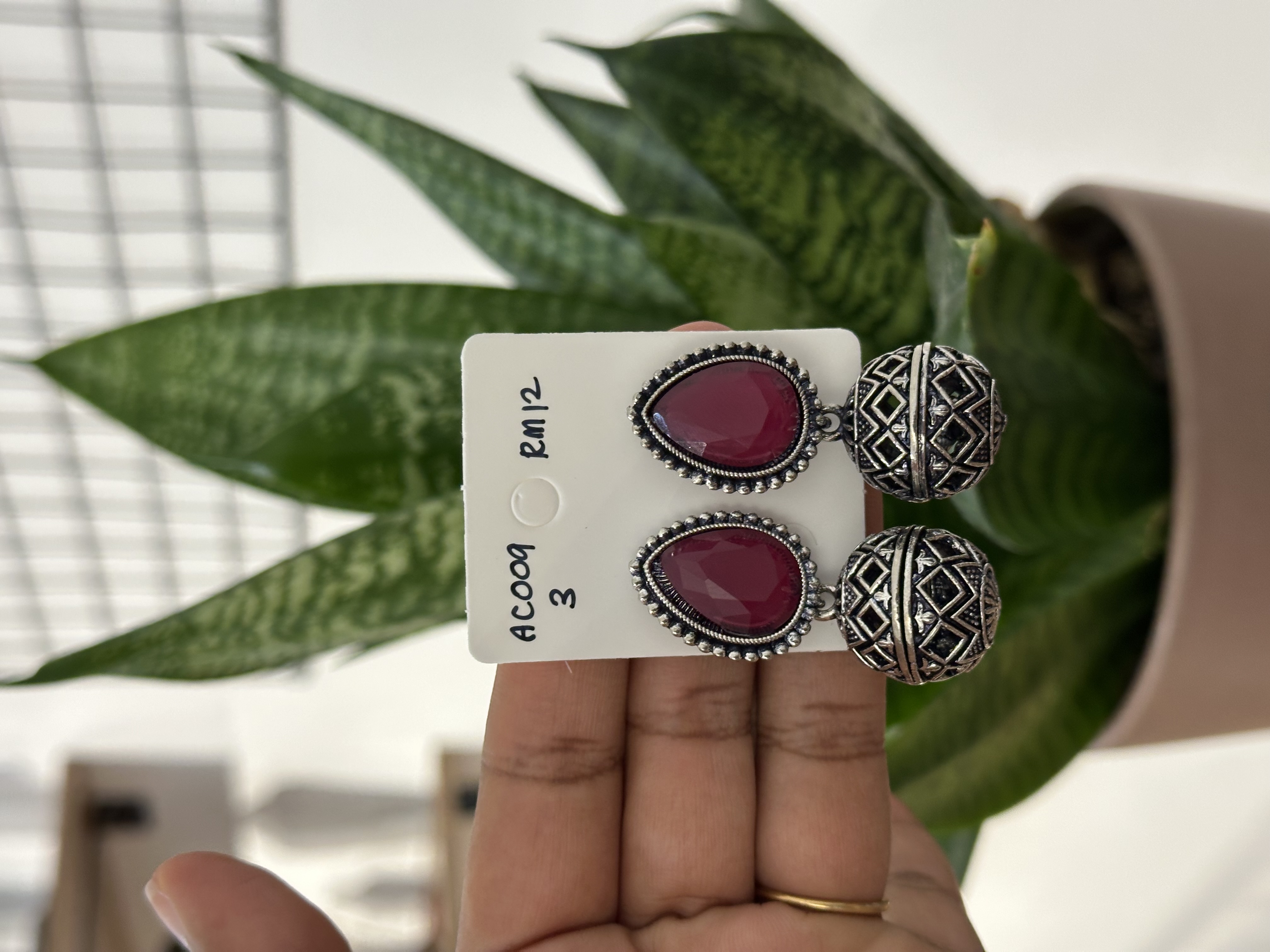 Ball Earring Silver Teardrop
