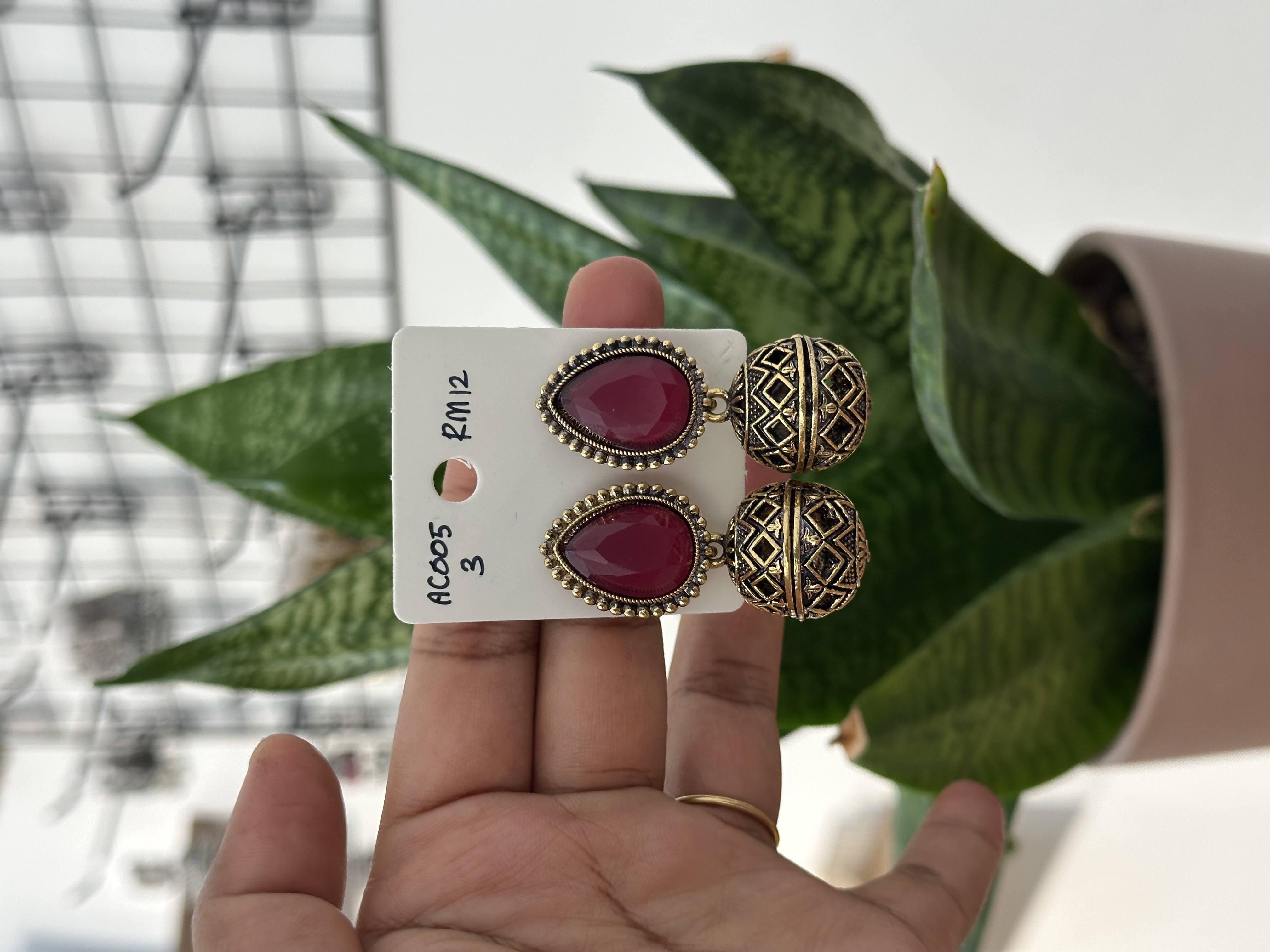 Ball Earring Gold Teardrop