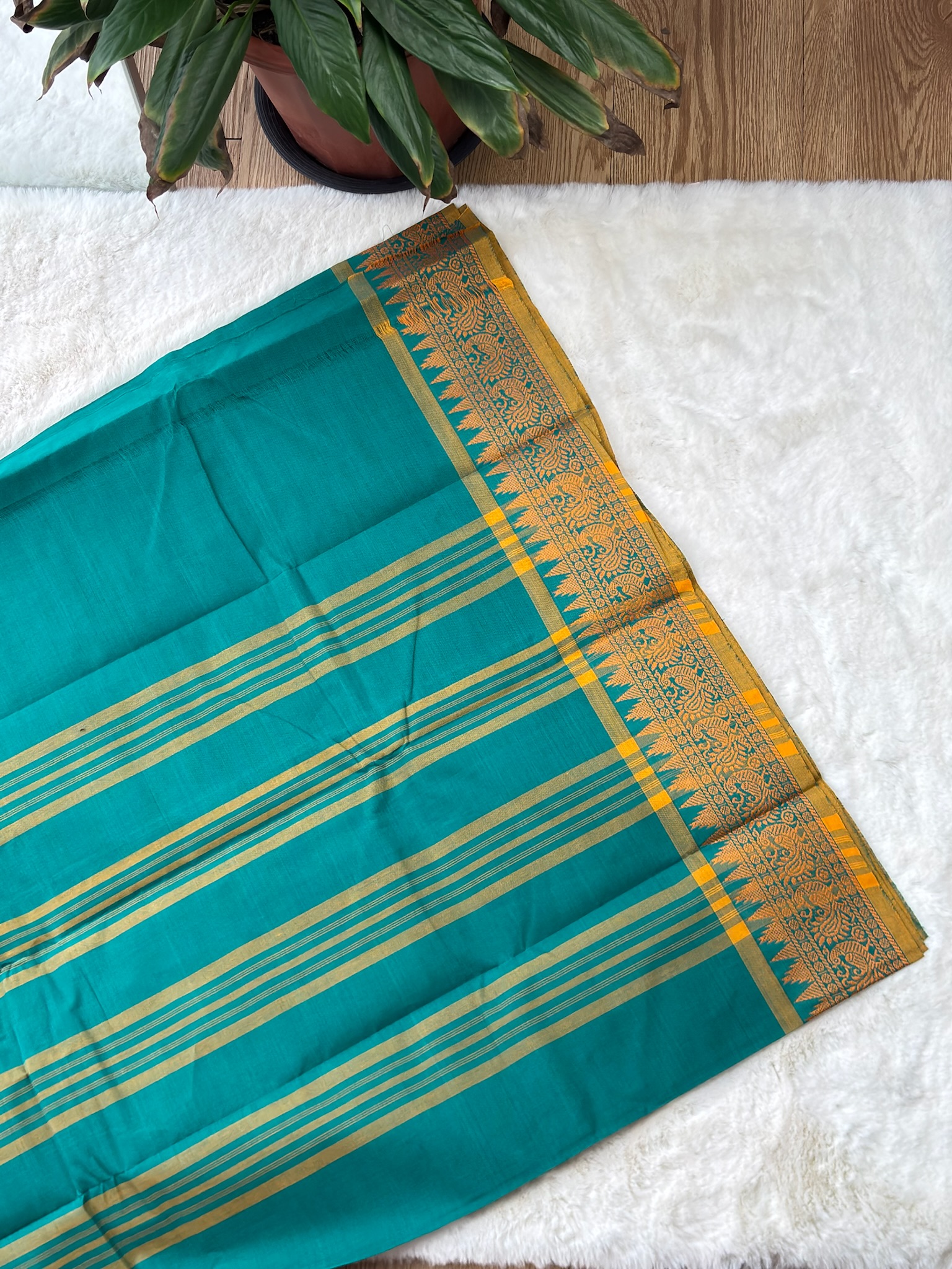Handloom Cotton Saree without Blouse (60s)